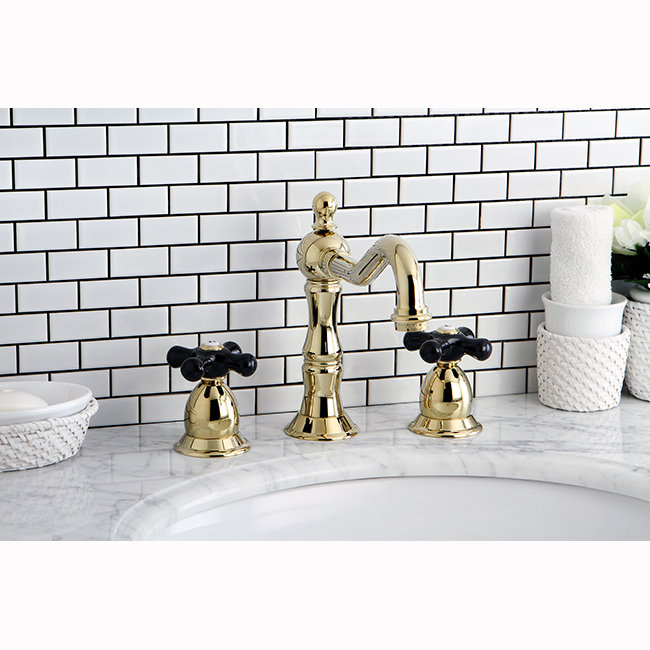 Kingston Brass Heritage Onyx Double Handle Widespread Bathroom Faucet