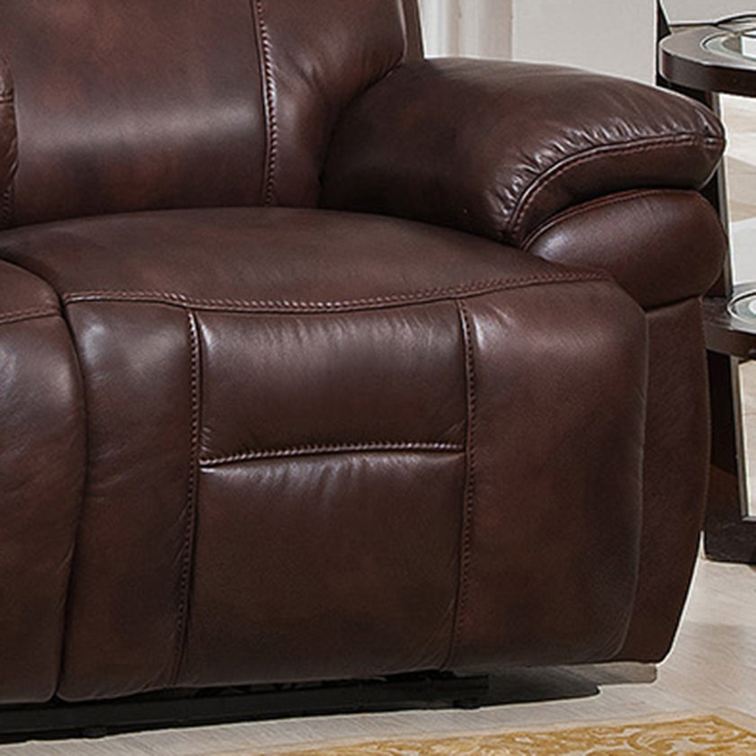 Amax Sanford 3 Piece Leather Power Reclining Living Room Set with USB Ports, Power Headrests