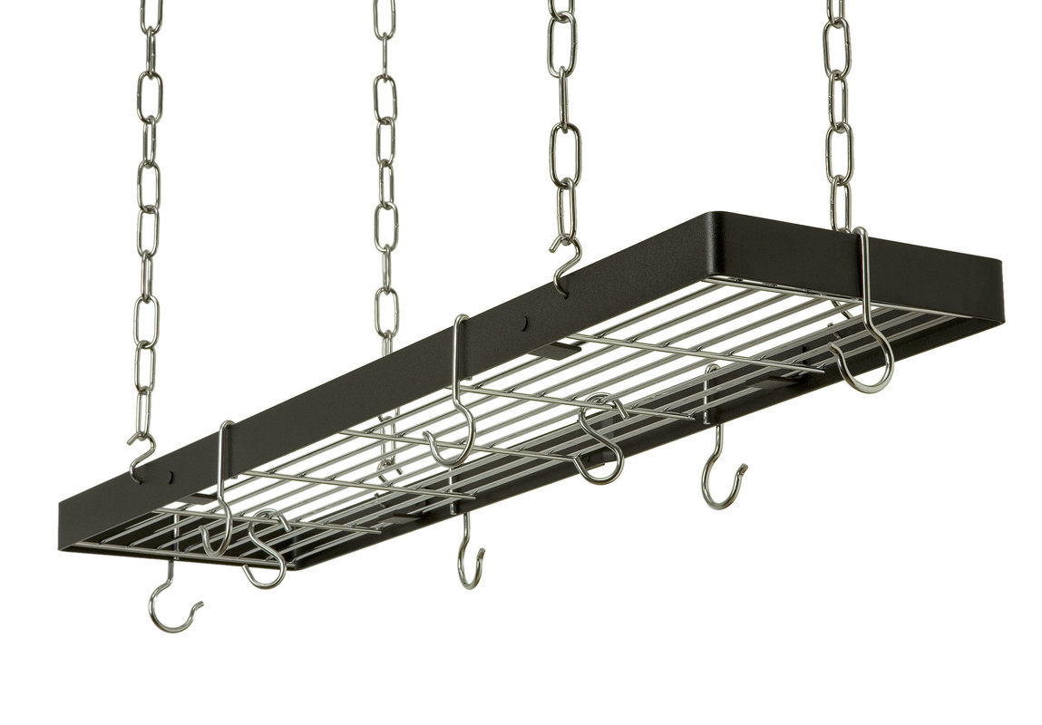 Rogar Rectangle Hanging Pot Rack with Grid & Reviews Wayfair