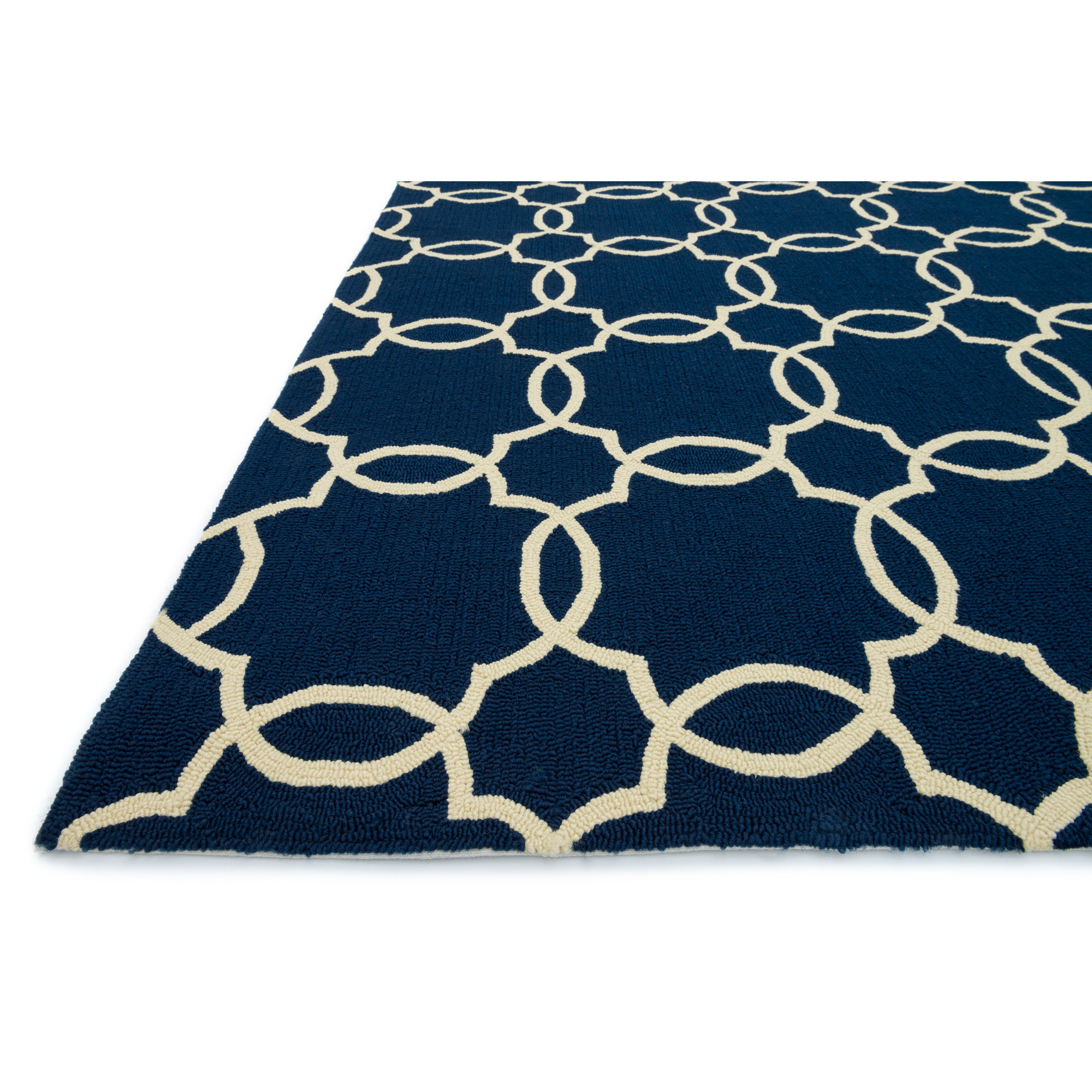 Loloi Rugs Ventura HandHooked Navy/Ivory Indoor/Outdoor Area Rug