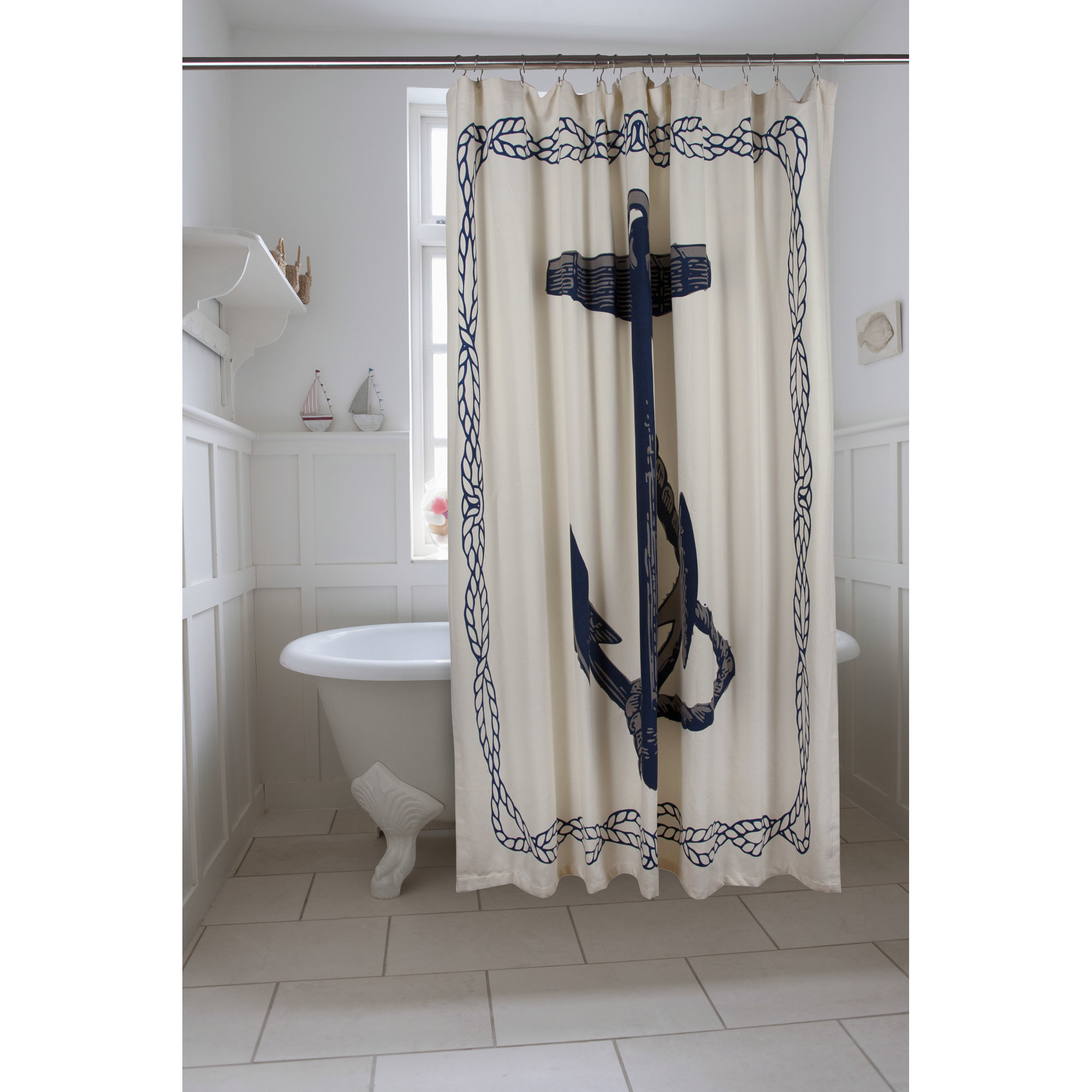 Thomas Paul Bath Cotton Anchor Shower Curtain & Reviews Wayfair