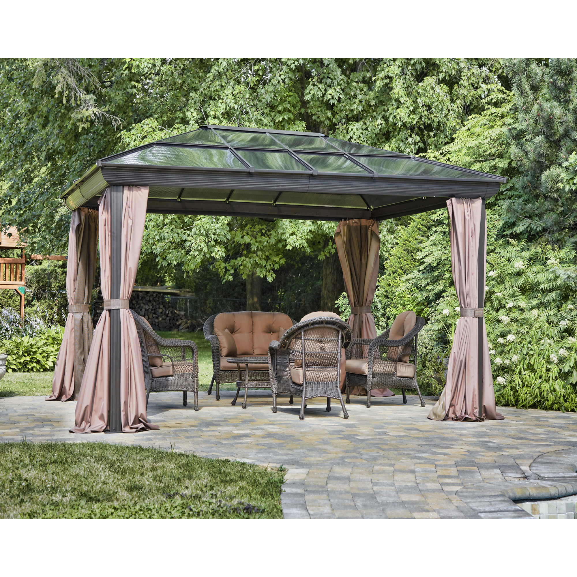 Gazebo Penguin Four Season 12 Ft. W x 16 Ft. D Metal Permanent Gazebo