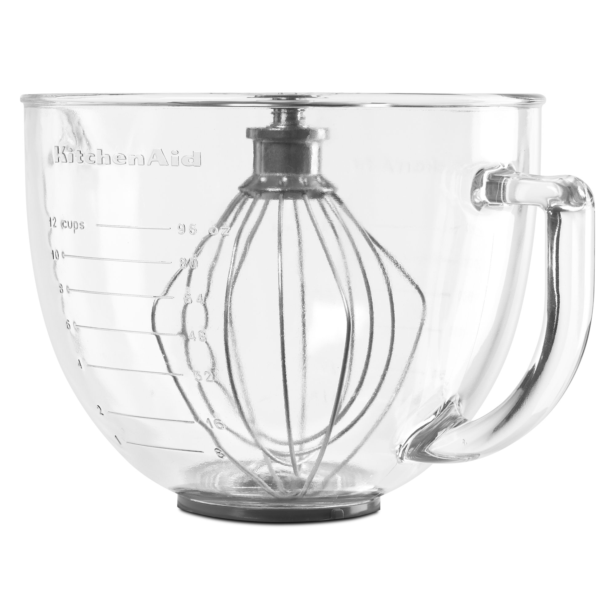 KitchenAid 5 Qt. Glass Bowl with Measurement Markings, Pour Spout & Lid