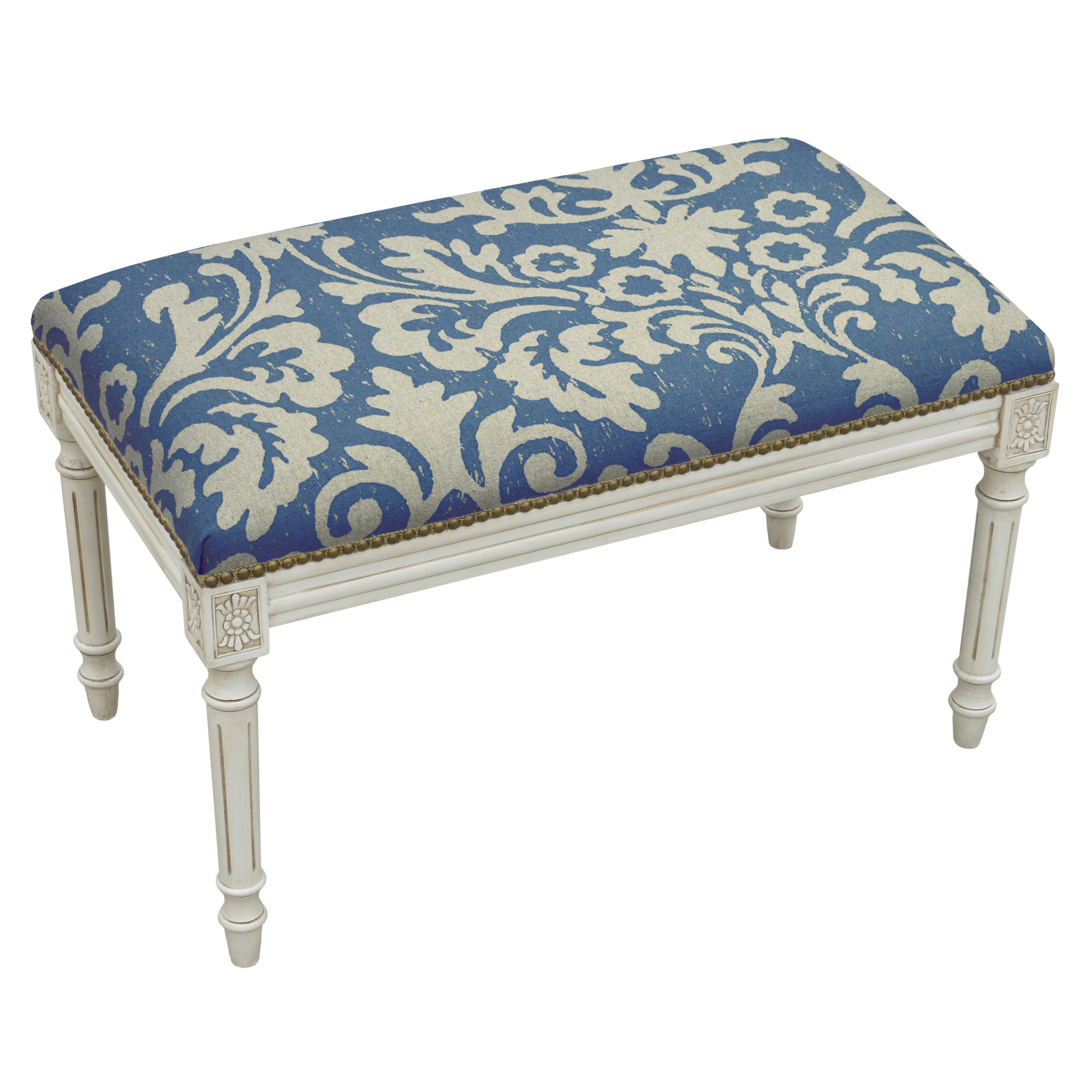 123 Creations Floral Upholstered and Wood Bench & Reviews Wayfair