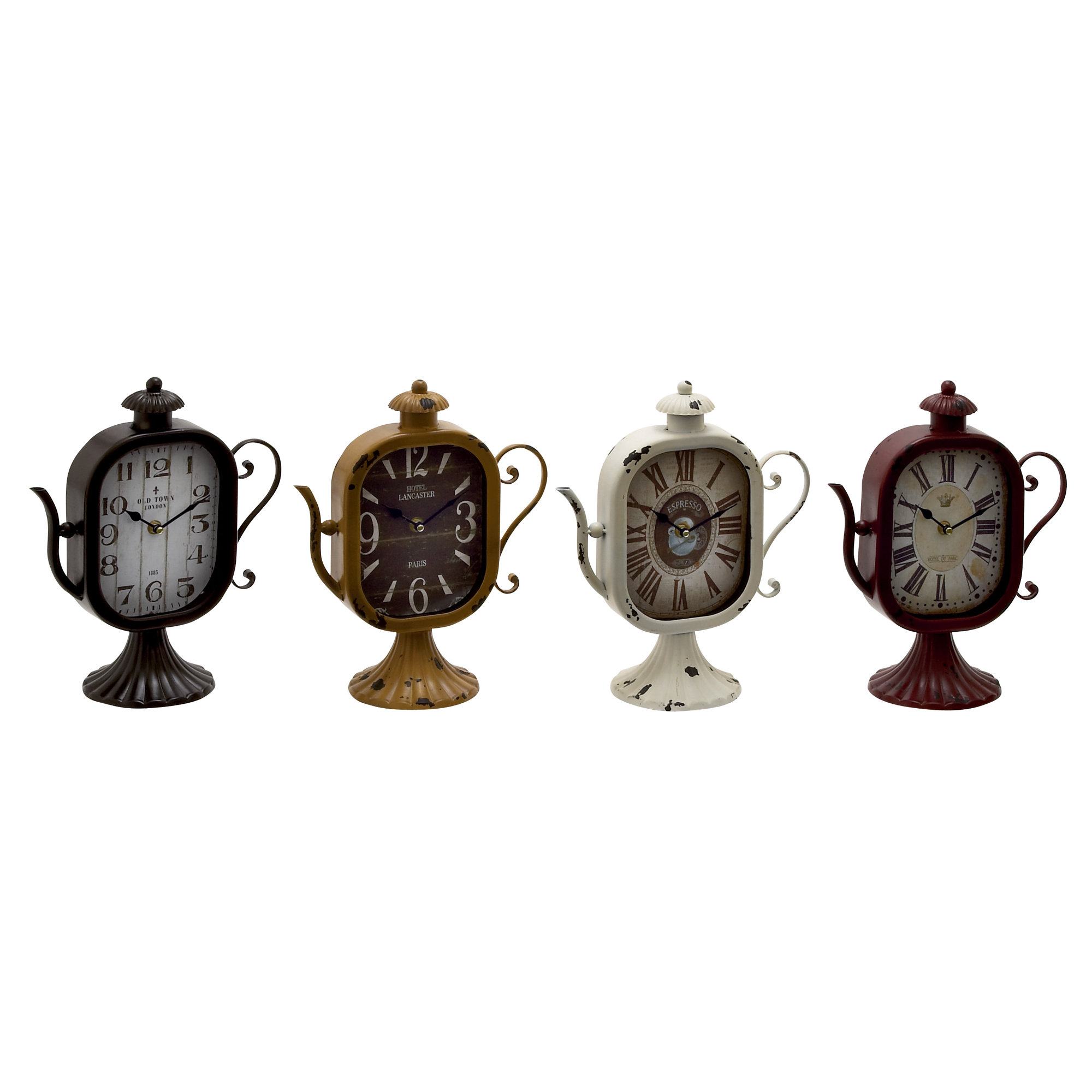 Woodland Imports Captivating and Unique Styled Metal Table Clock Wayfair