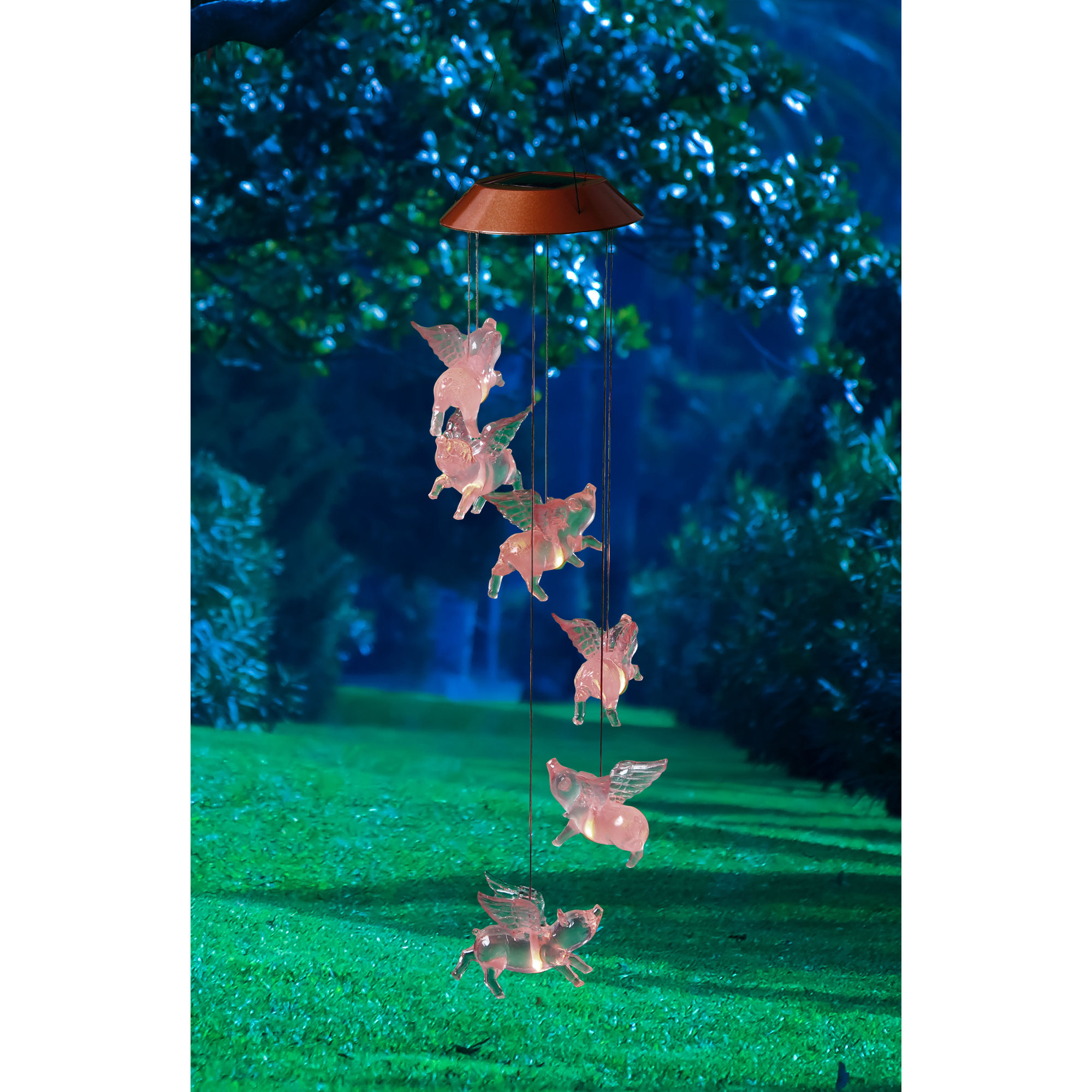Evergreen Flag Garden When Pigs Fly Solar Mobile Wind Chime When Pigs Fly Solar Mobile Wind Chime