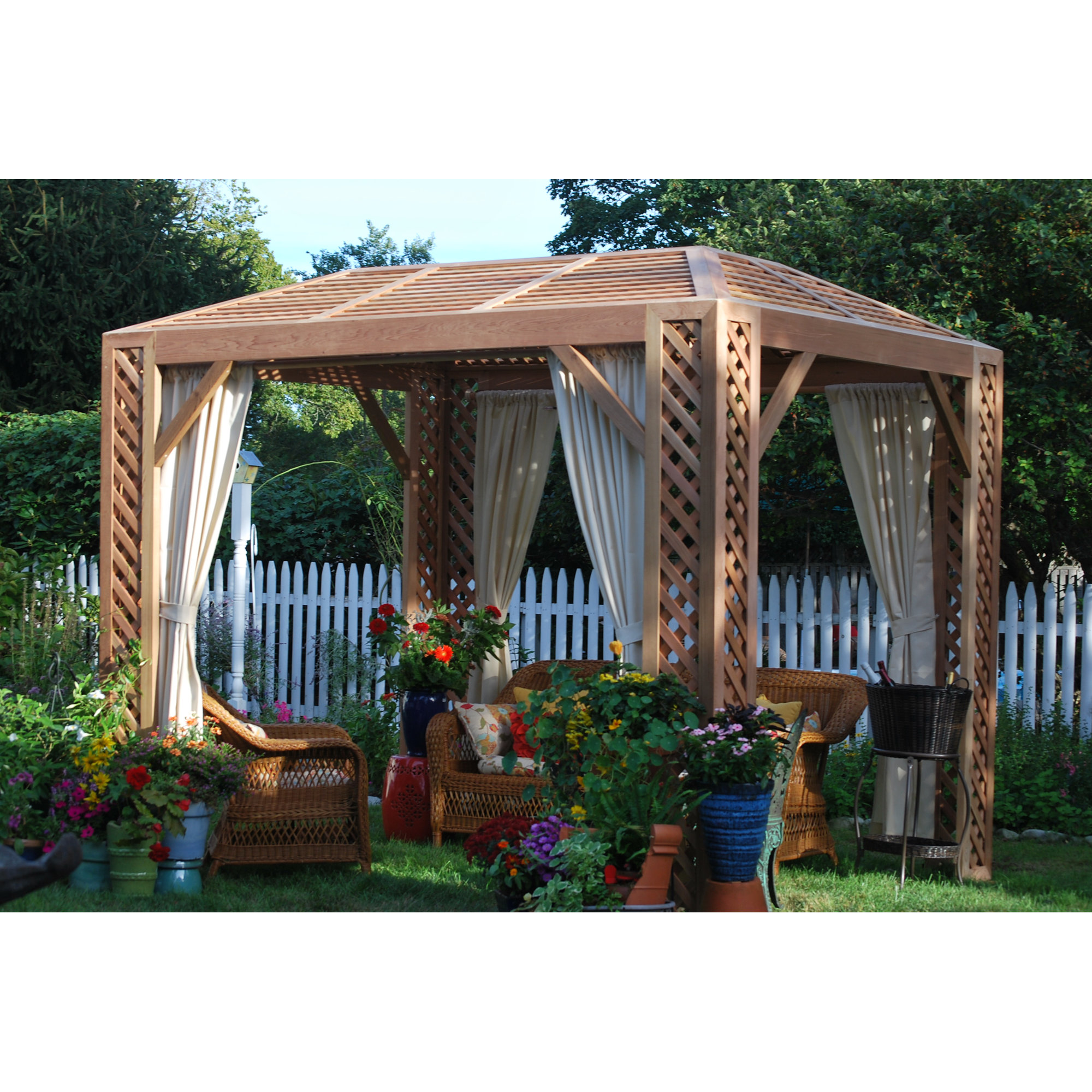 Grown For You 10 Ft. W x 8 Ft. D Wood Permanent Gazebo ...