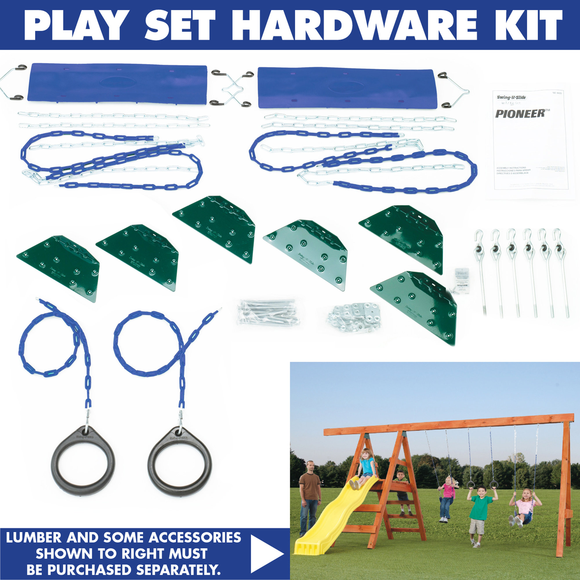 SwingnSlide Ready to Build Custom Pioneer DIY Swing Set Hardware Kit