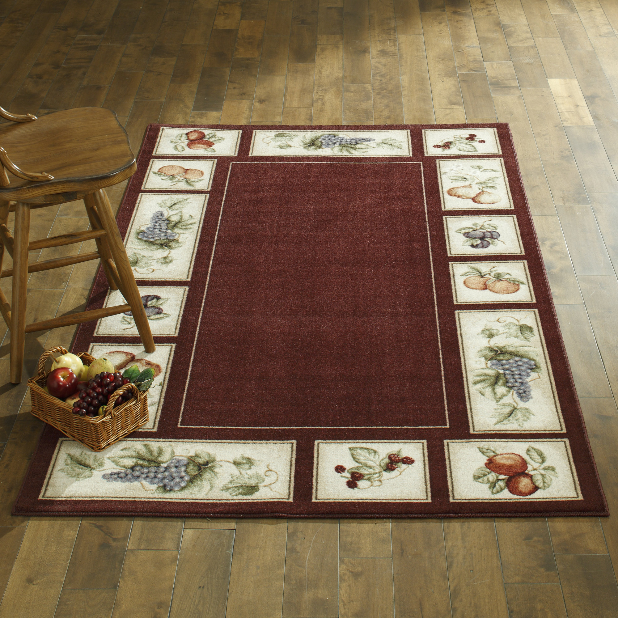 Brumlow Mills Eden's Bounty Burgundy/White Area Rug & Reviews Wayfair