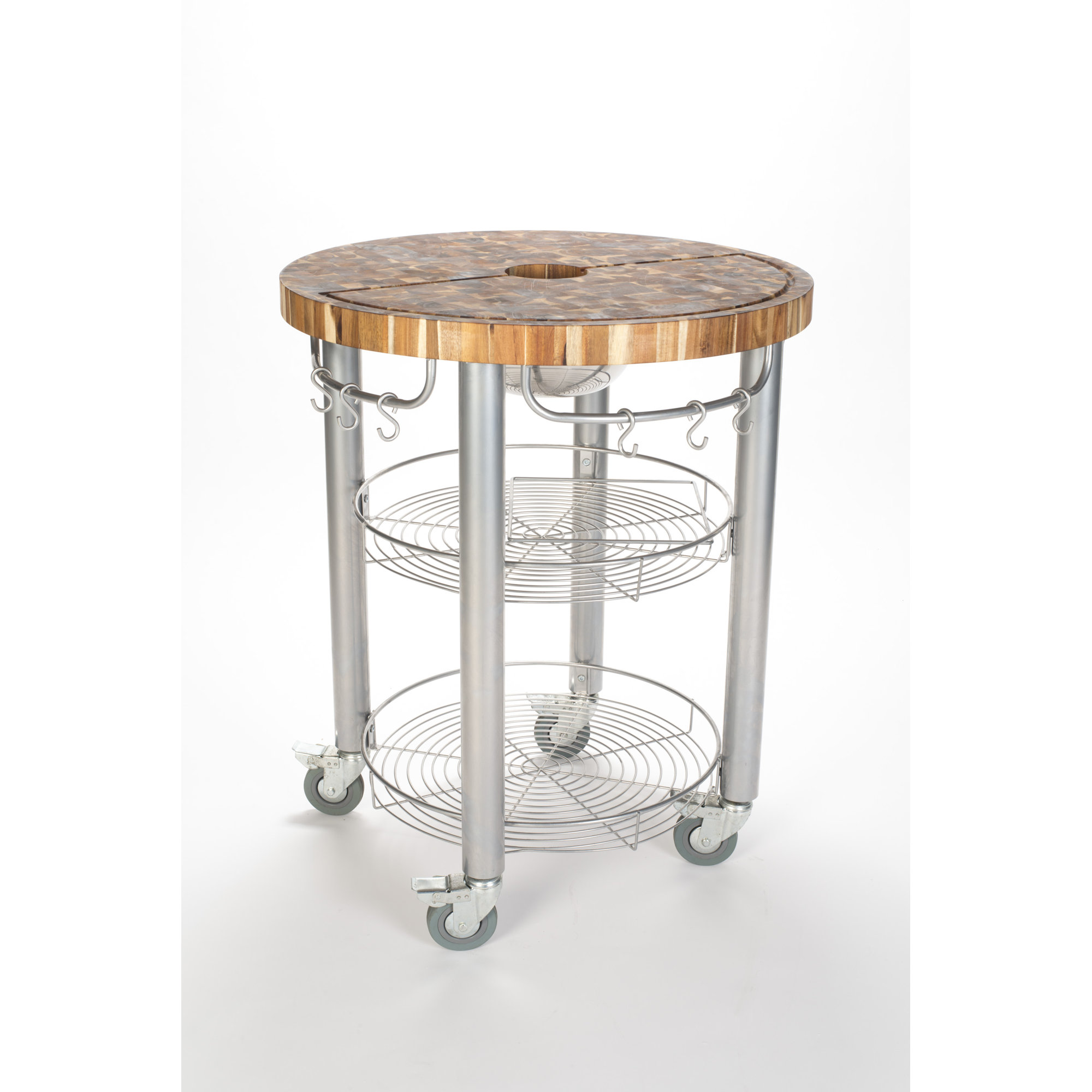 Chris & Chris Pro Stadium Kitchen Cart with Butcher Block ...