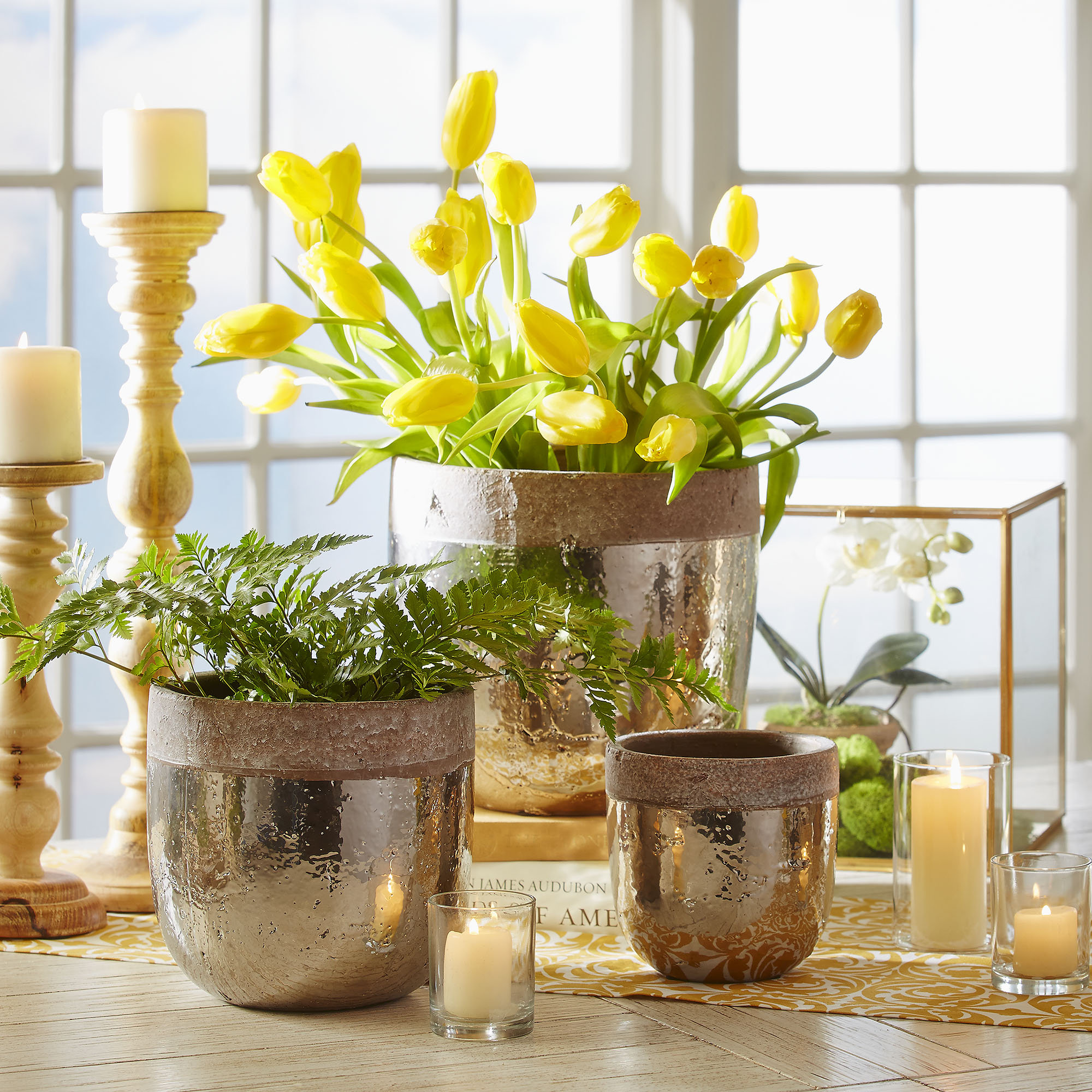 3Piece Glazed Clay Pot Planter Set & Reviews AllModern