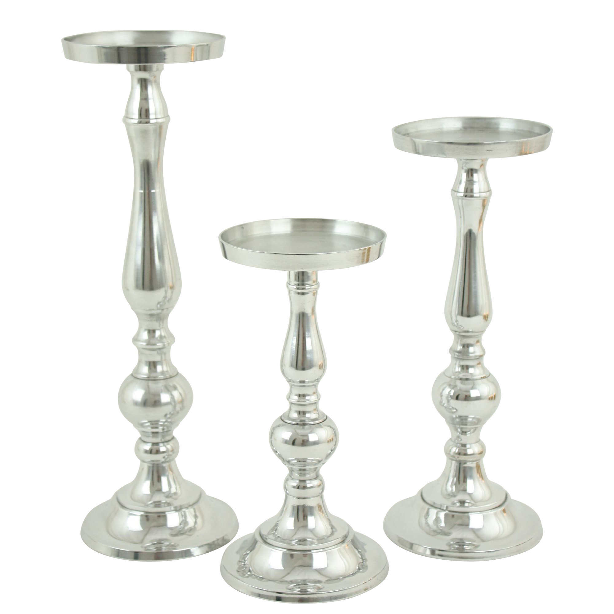 Aspire Jordin 3 Piece Aluminum Candlestick Set & Reviews Wayfair