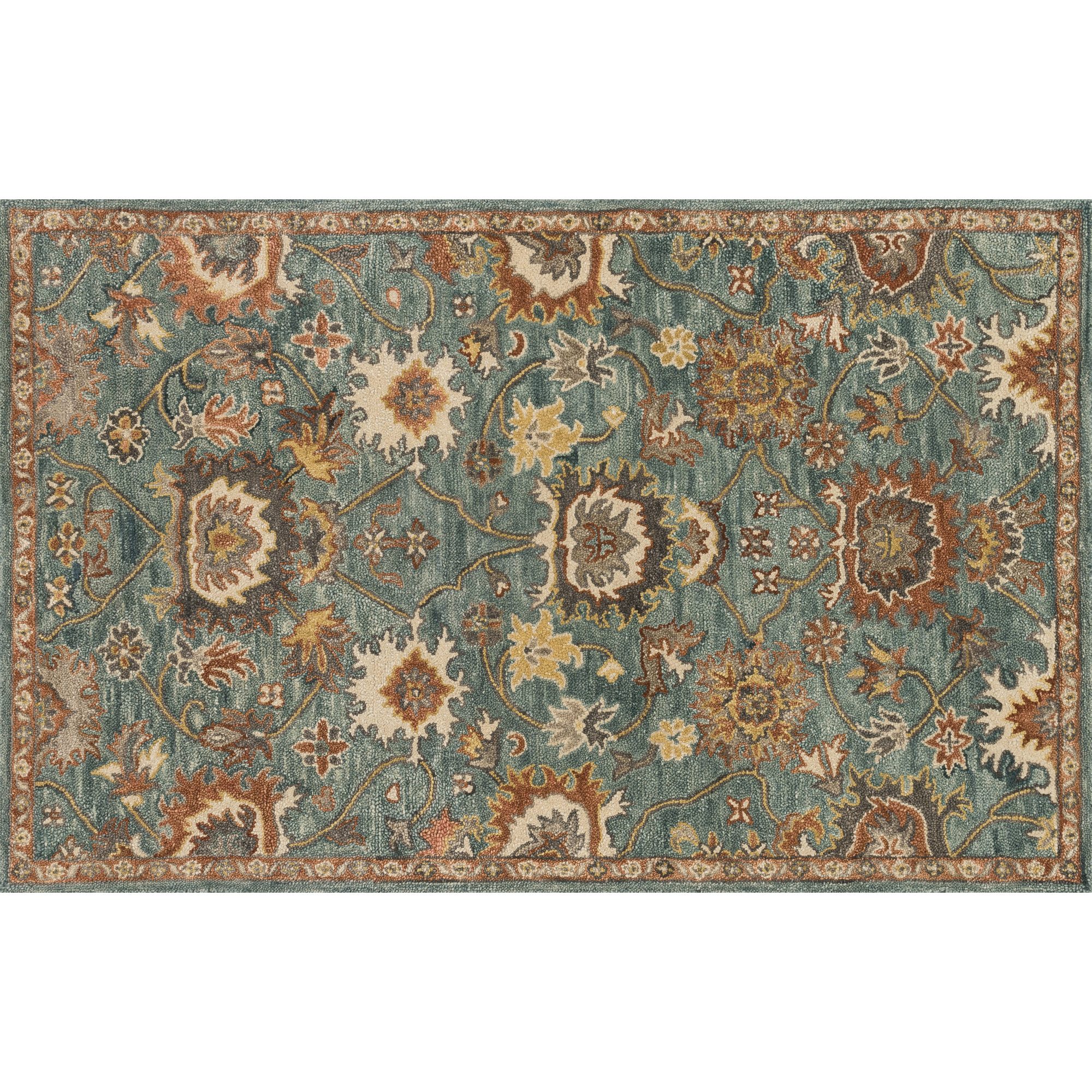 Loloi Rugs Underwood Blue/Rust Area Rug & Reviews Wayfair