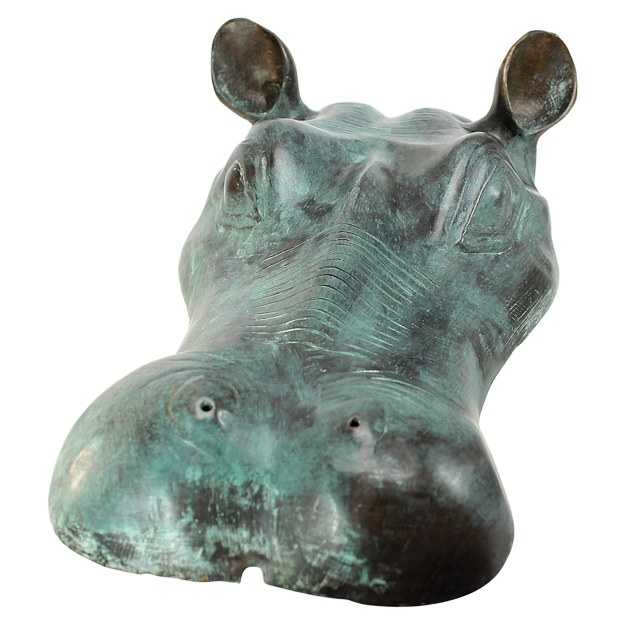 Design Toscano Spitting Hippo Head Cast Garden Statue | Wayfair