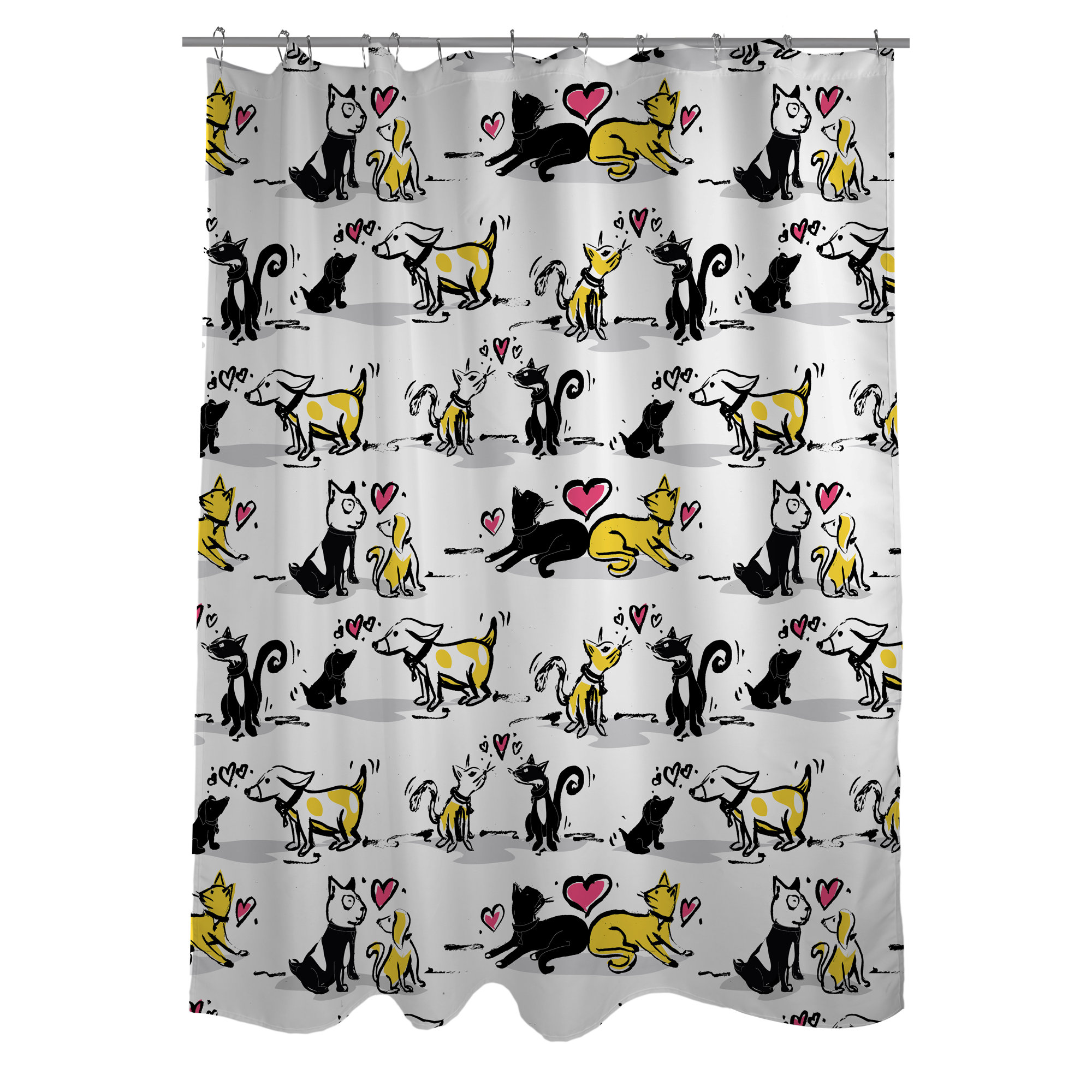 One Bella Casa Cat and Dog Lovers Shower Curtain & Reviews Wayfair