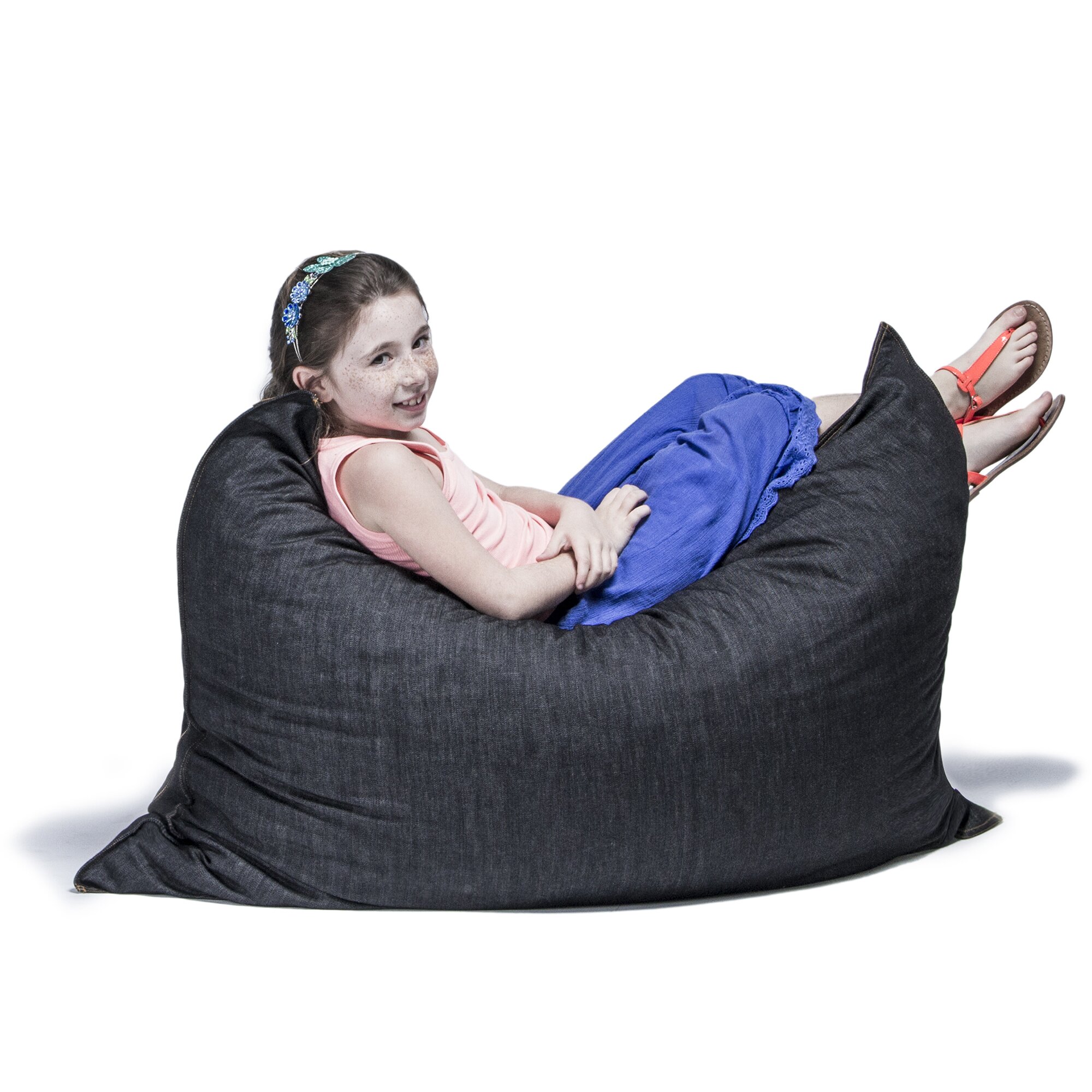 Jaxx Denim 3.5’ Pillow Saxx Bean Bag Lounge & Reviews | Wayfair