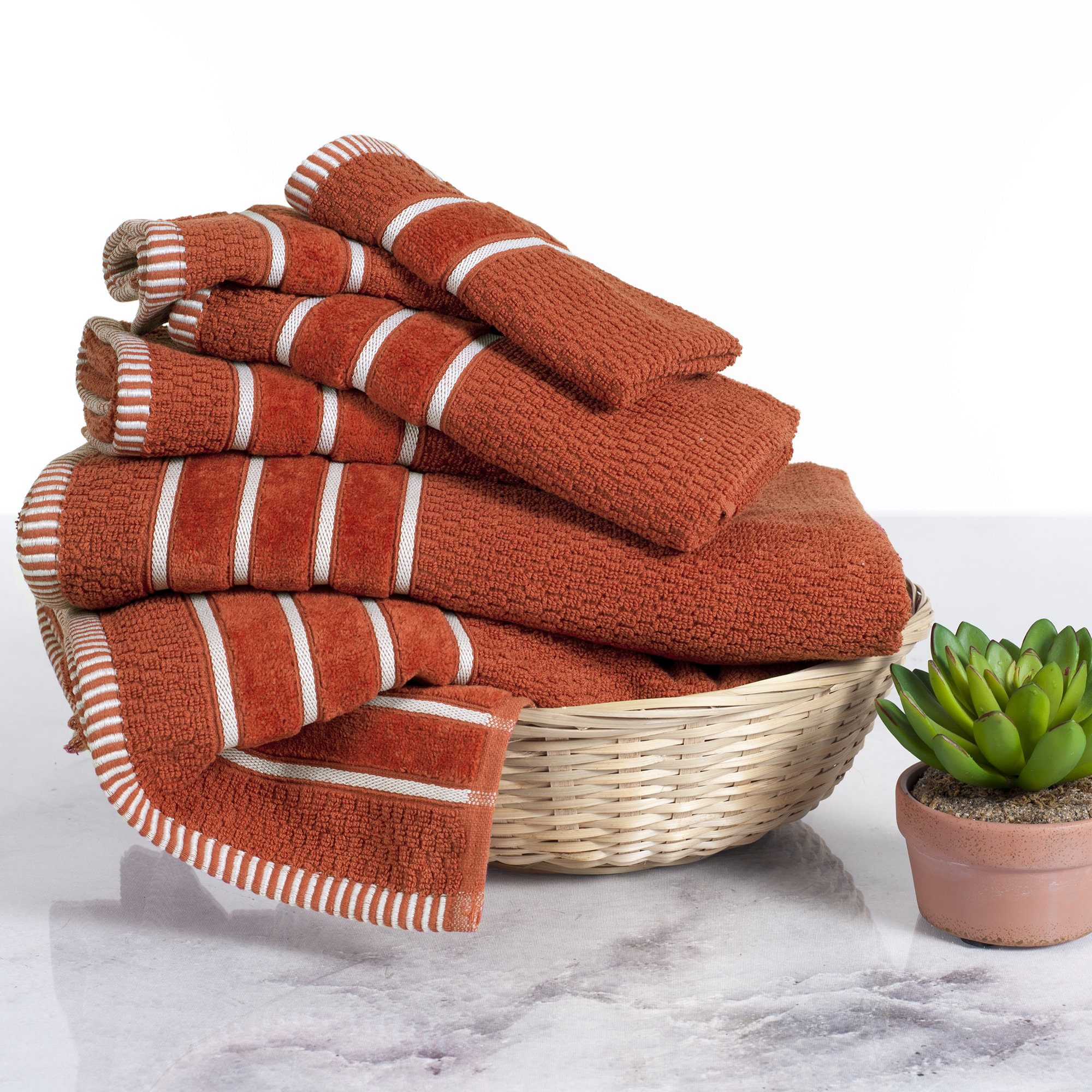 6Piece Stripe Egyptian Cotton Towel Set & Reviews Joss & Main