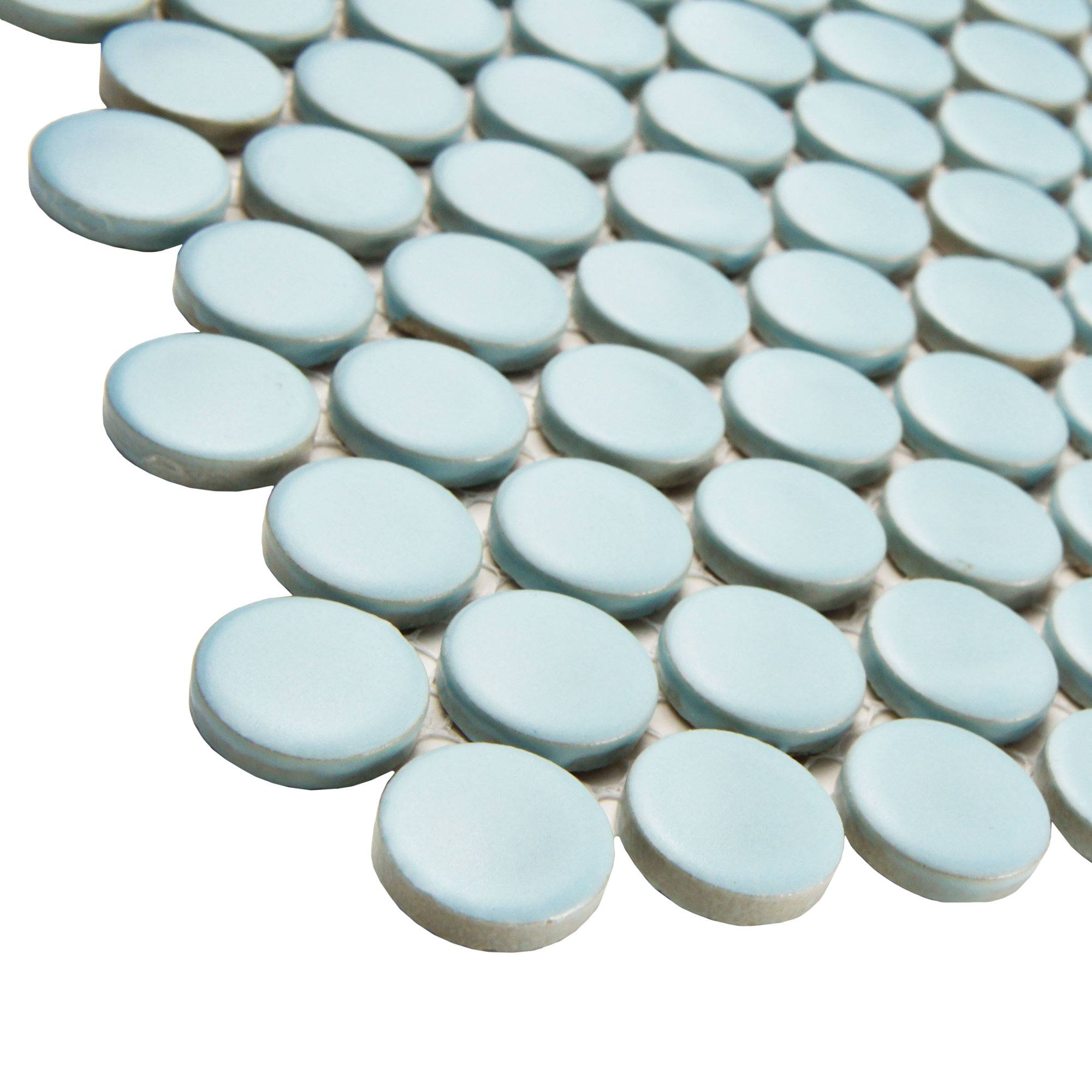 Retro Penny Round 0.75" x 0.75" Porcelain Mosaic Tile in Matte Light