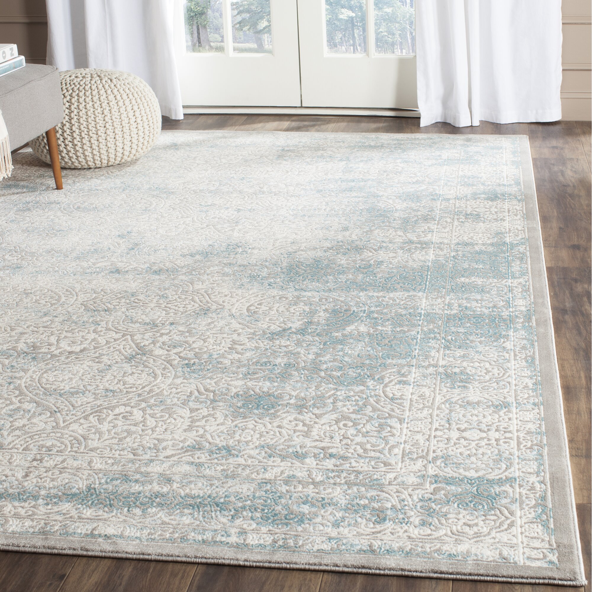 Auguste Teal/Ivory Area Rug & Reviews | Birch Lane