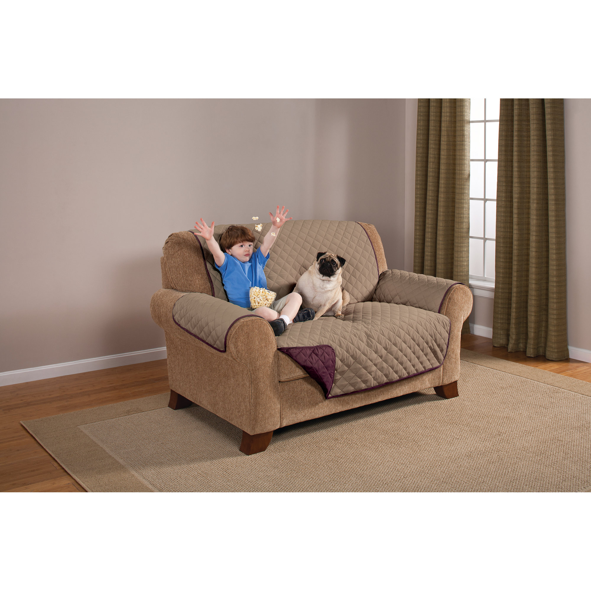 AdNArt Home Solutions Microfiber Loveseat Slipcover & Reviews Wayfair