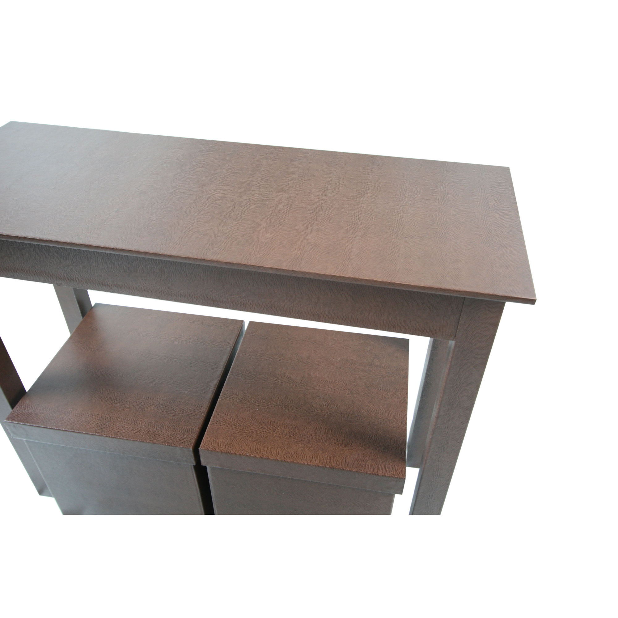 Upscale Designs by EMA Console Table and 2 Matching Storage Ottoman