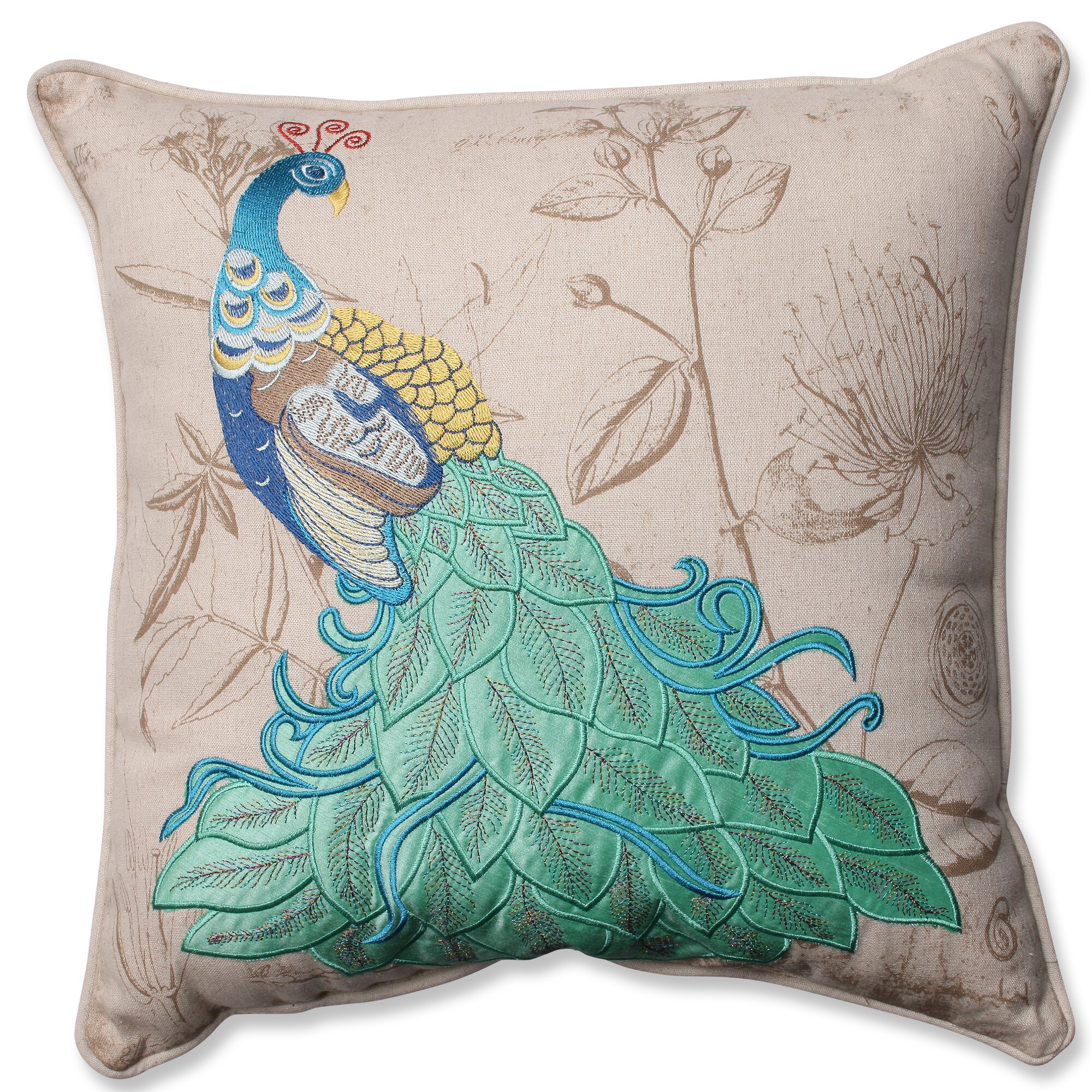 Pillow Perfect Peacock Applique Throw Pillow & Reviews | Wayfair