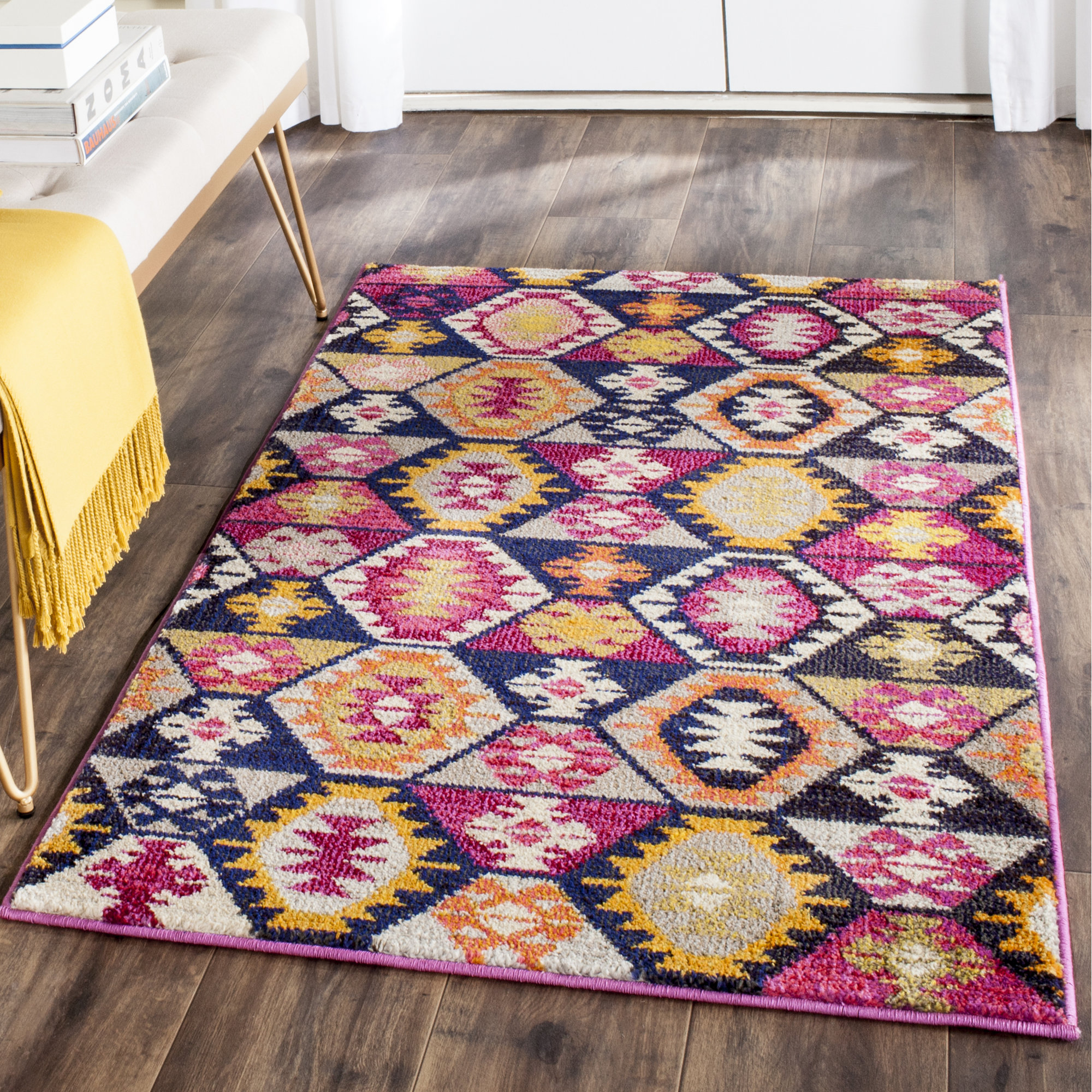 Latitude Vive Abattoirs Yellow/Pink Area Rug & Reviews Wayfair.co.uk