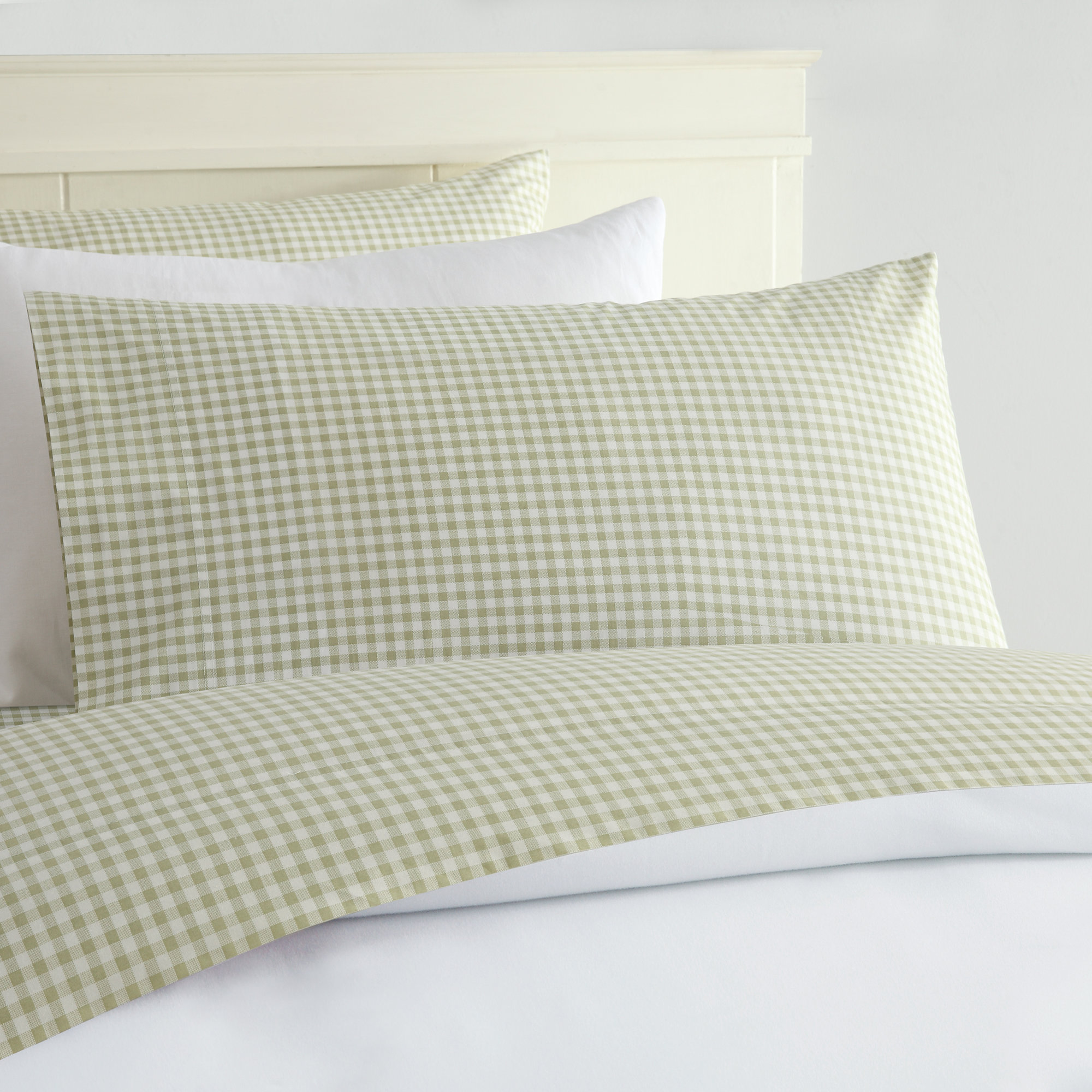 Mary Jane S Home Gingham Printed Cotton Sheet Set Reviews Wayfair Gingham Printed Cotton Sheet Set