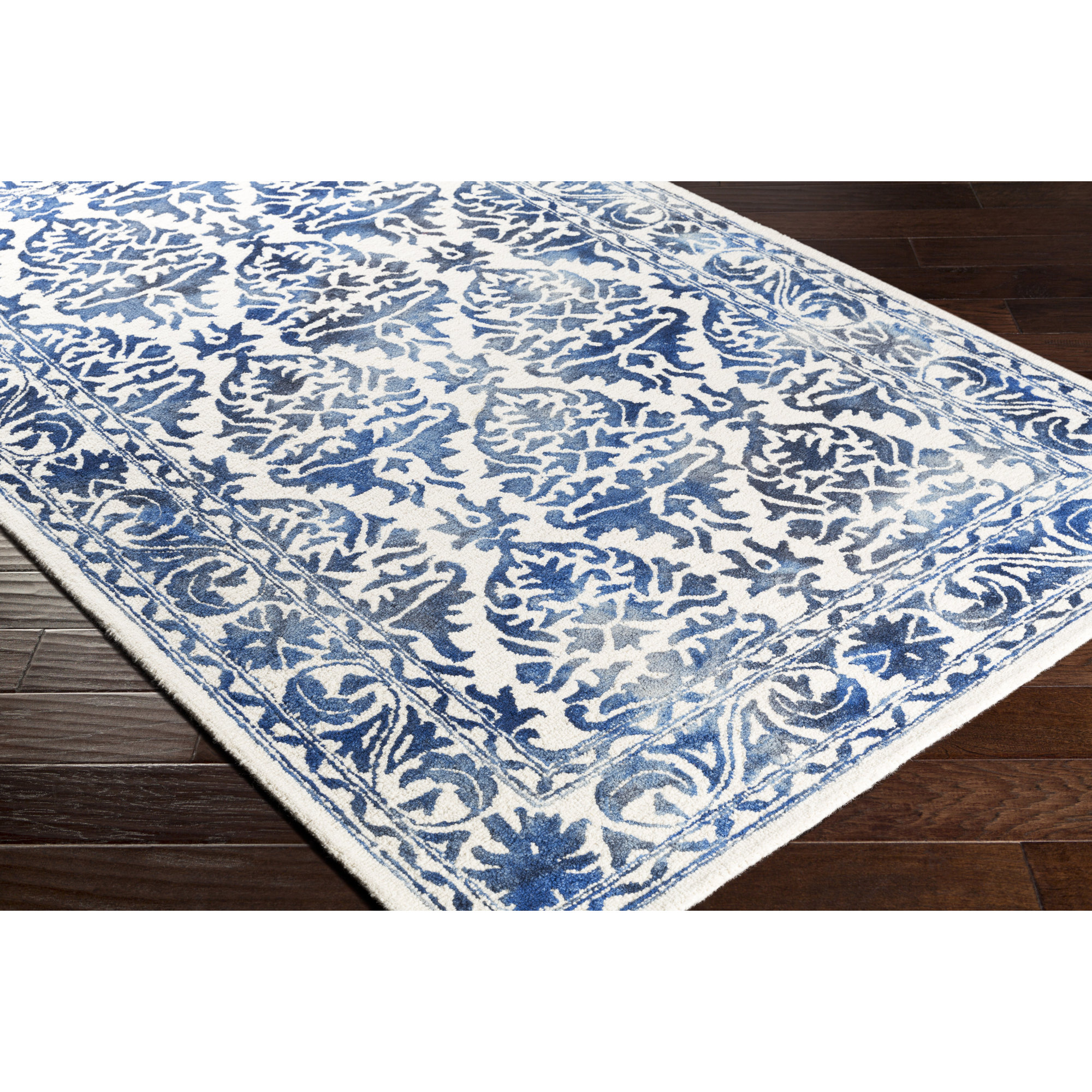 Aidan Ivory & Navy Wool Hand-Tufted Area Rug & Reviews ... (2000 x 2000 Pixel)