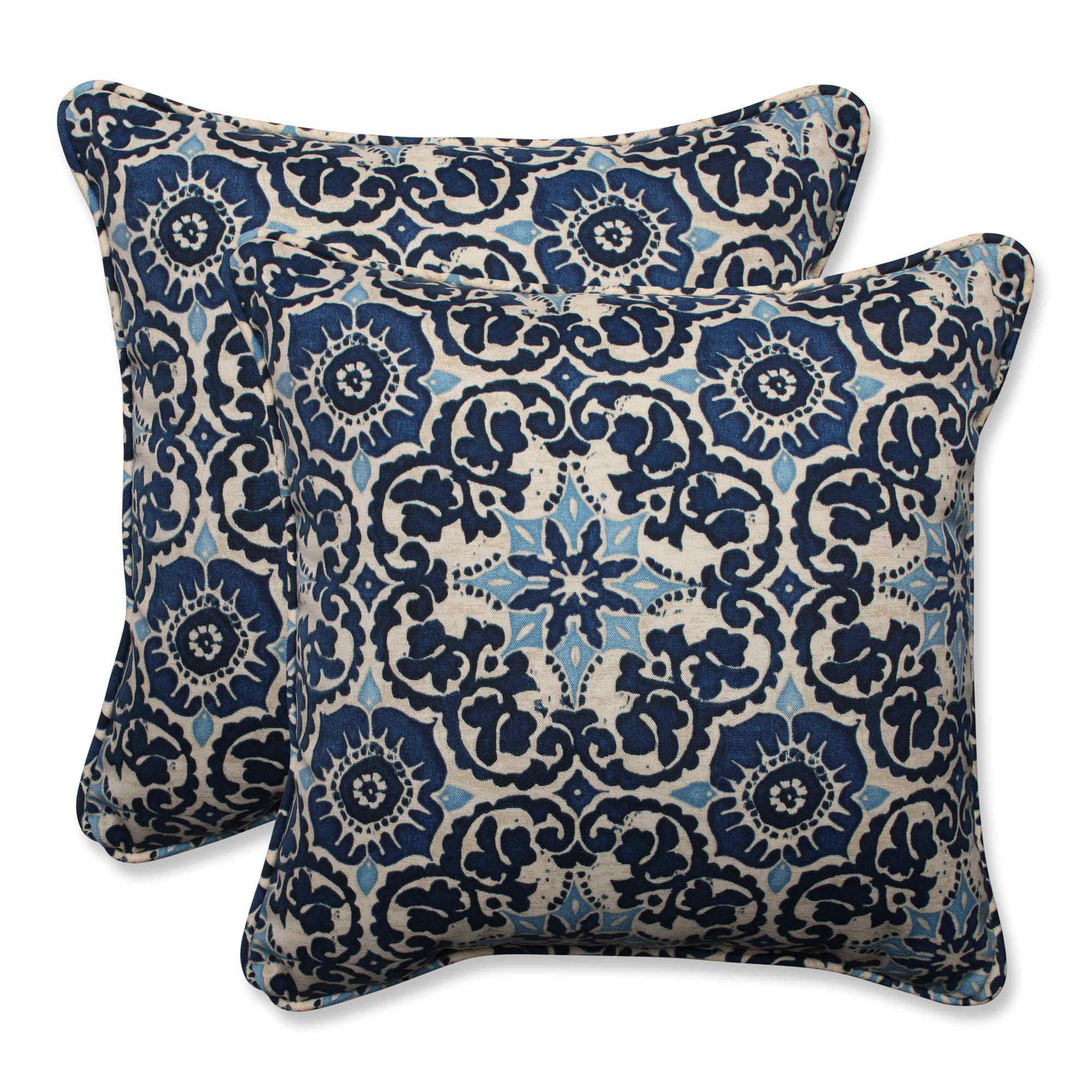 Woodblock Indoor Outdoor Throw Pillow 