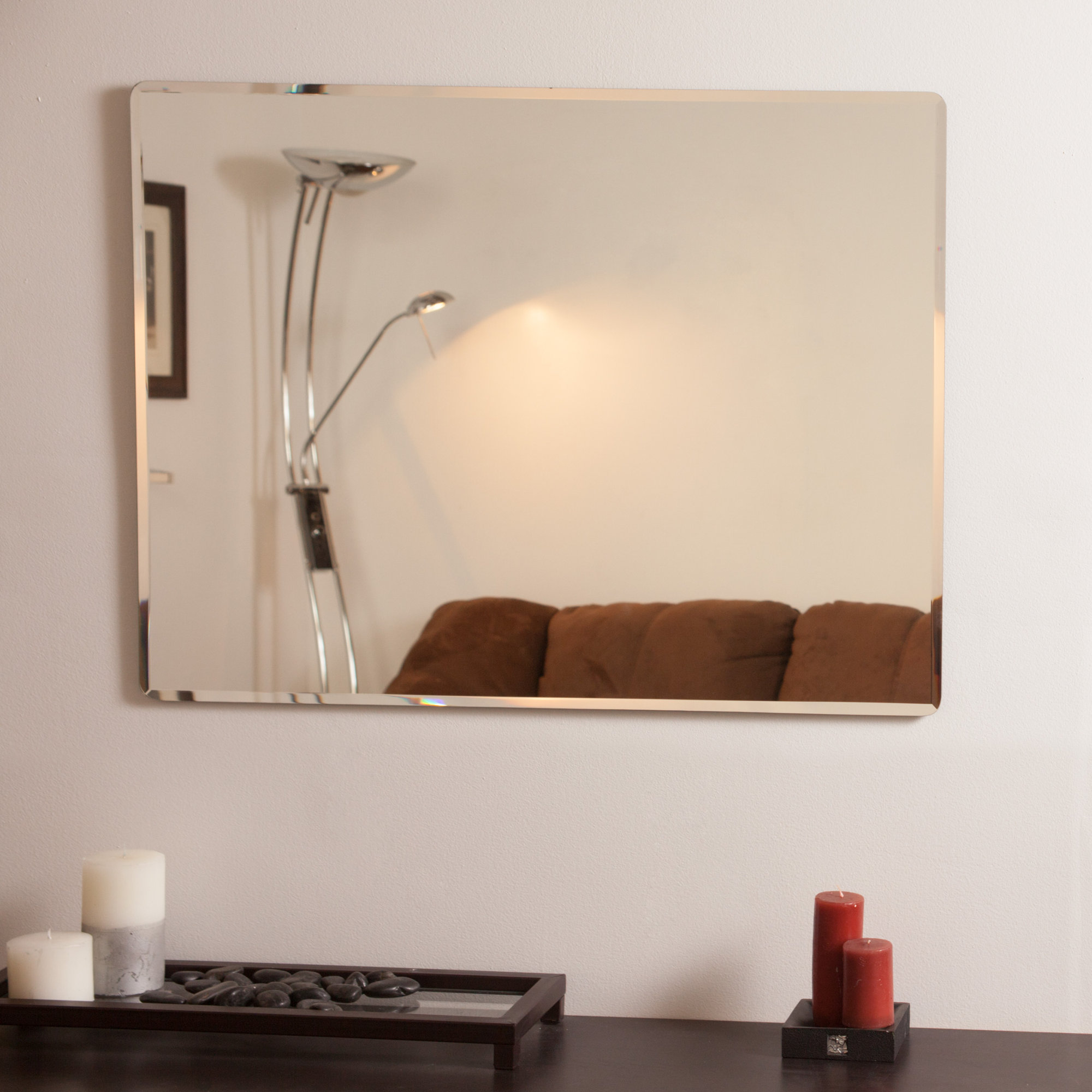 Rectangle Metal Frameless Wall Mirror & Reviews AllModern