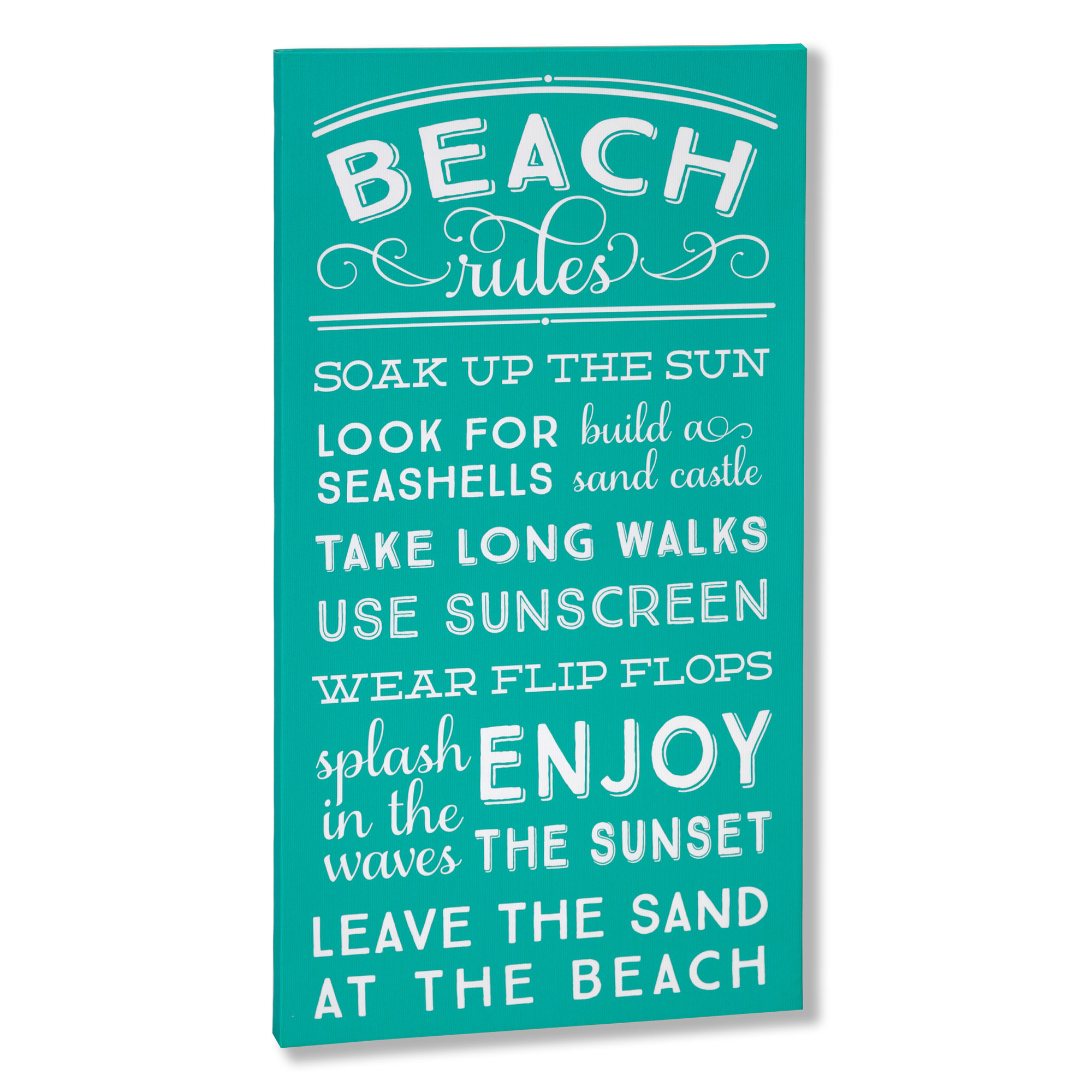 Occasionally Made 'Beach Rules' Textual Art on Wrapped Canvas & Reviews