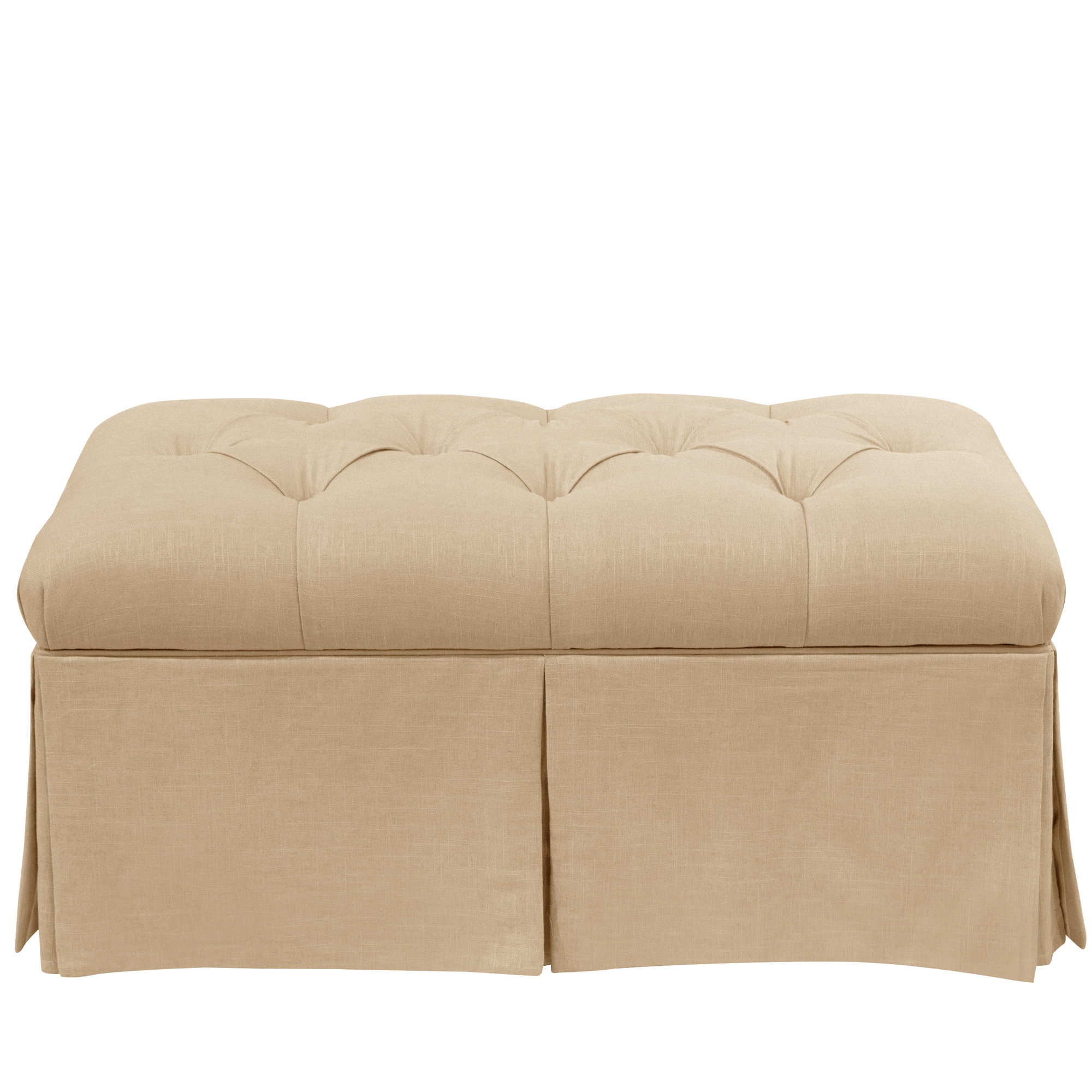 Alcott Hill Craven Tufted Linen Skirted Storage Bedroom Bench Wayfair