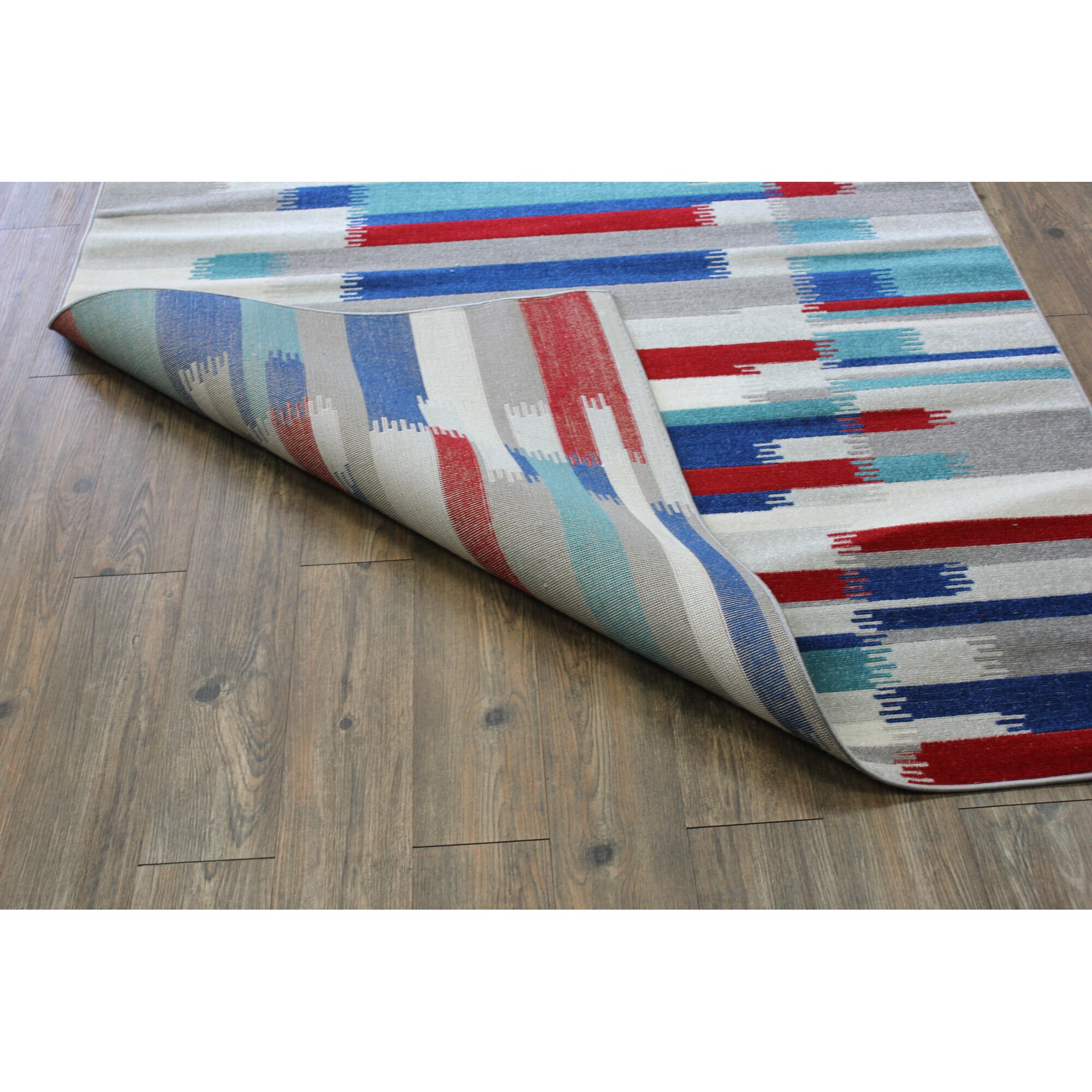 Rug Factory Plus Kilim Blue / Red Area Rug Wayfair