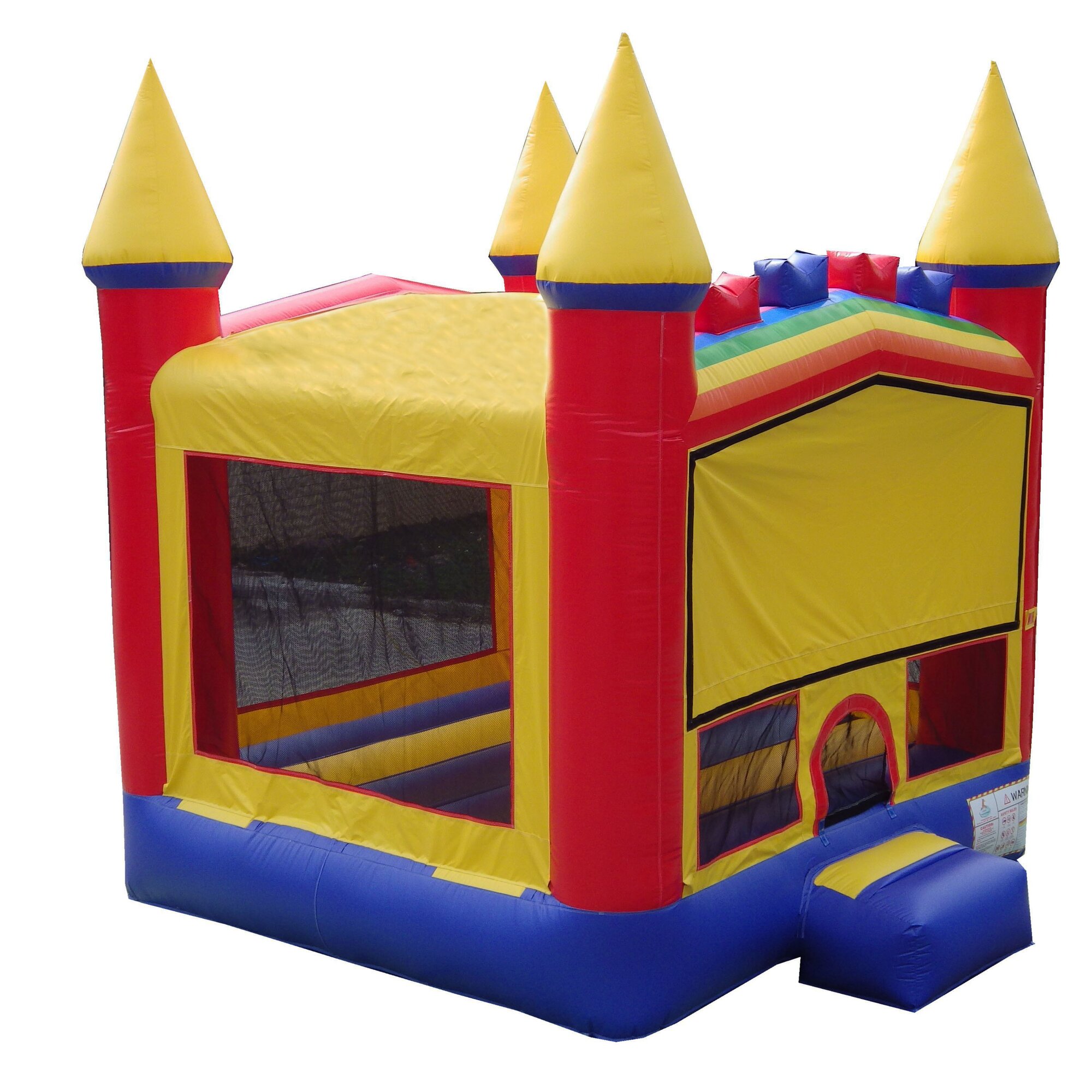 Jumporange 13'x13' Rainbow Cloud Bricks Castle Bounce House 