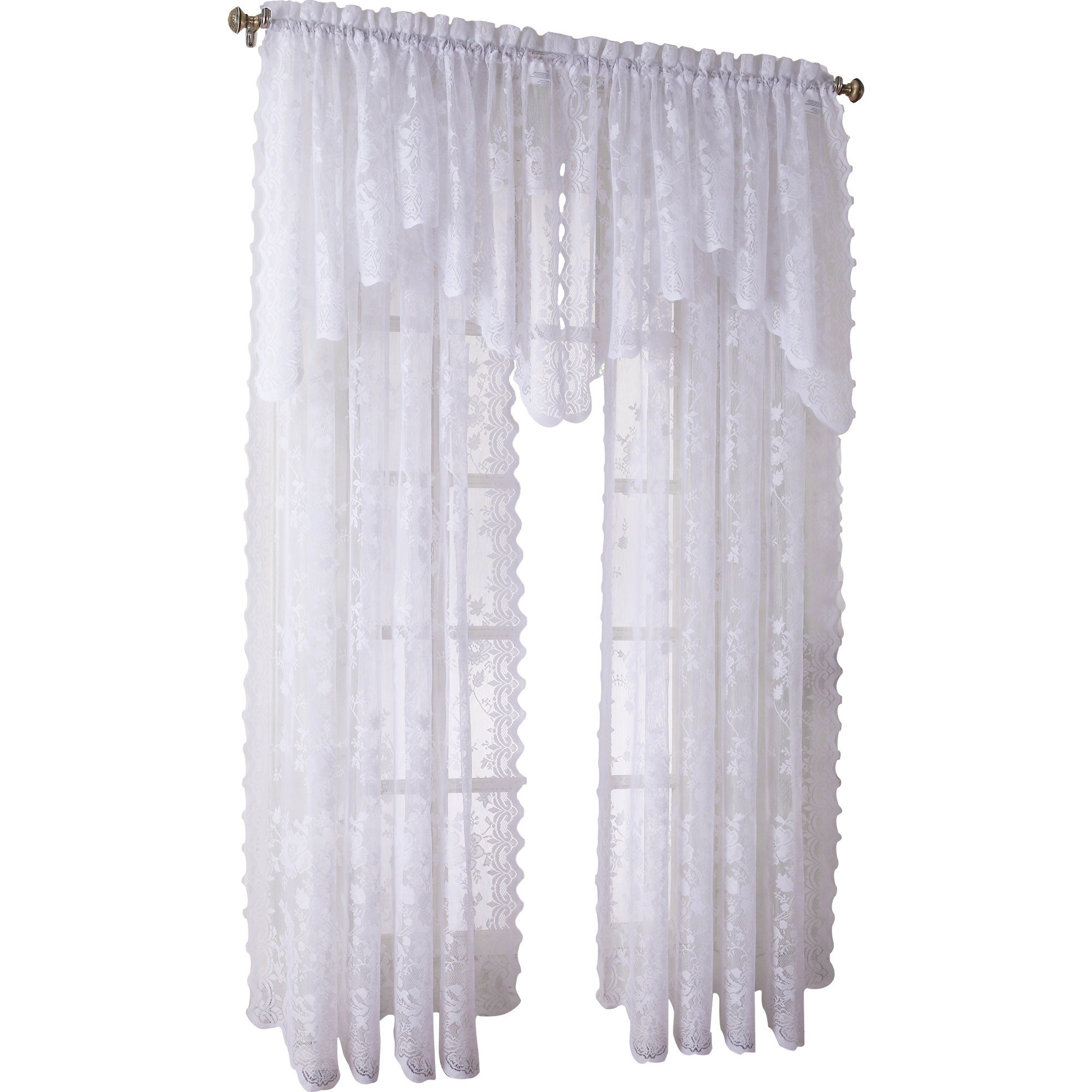 No. 918 Alison Nature/Floral Sheer Rod Pocket Single Curtain Panel