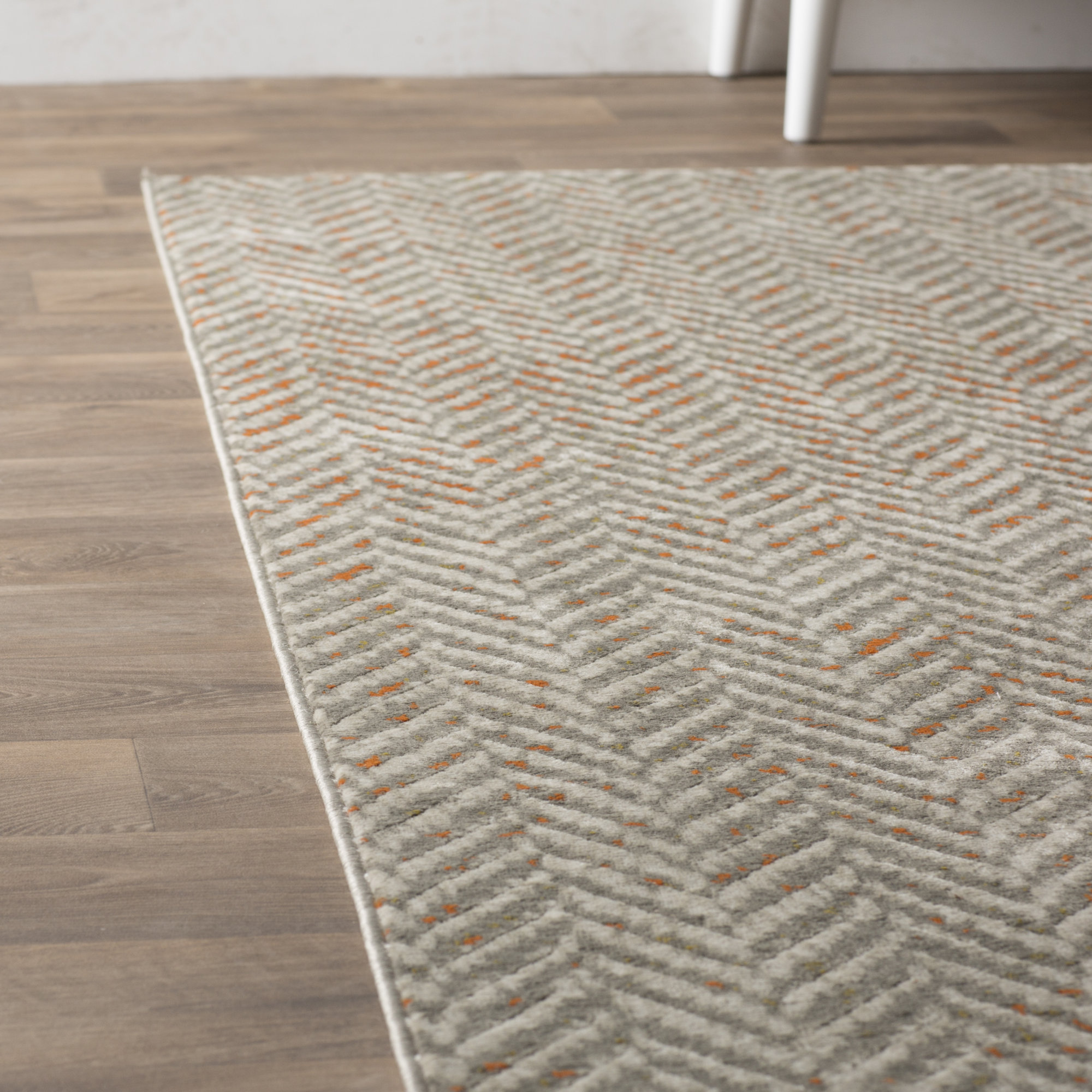 Burroughs Light Gray/Burnt Orange Area Rug & Reviews AllModern