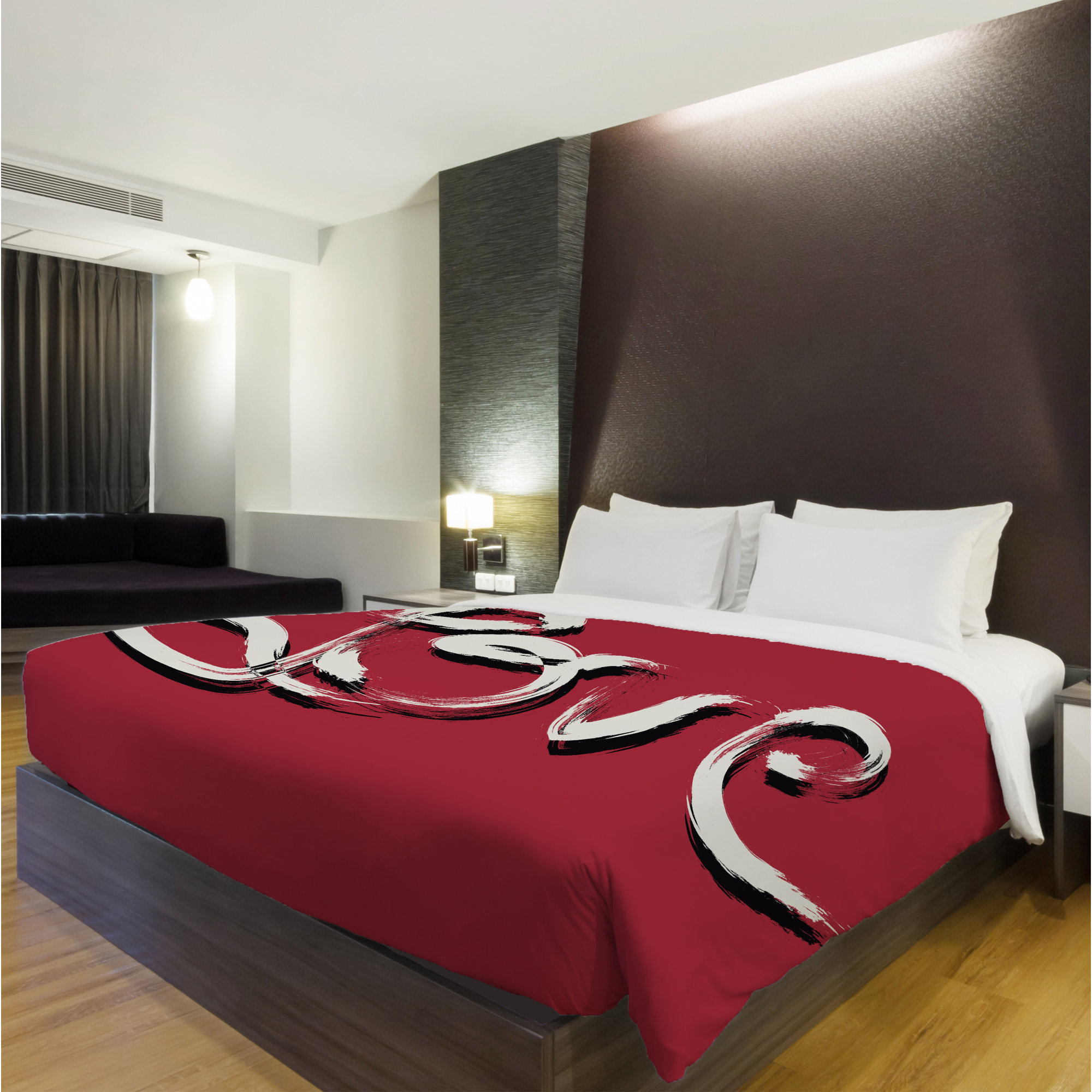 One Bella Casa Hand Painted Love Fleece Duvet Cover Wayfair