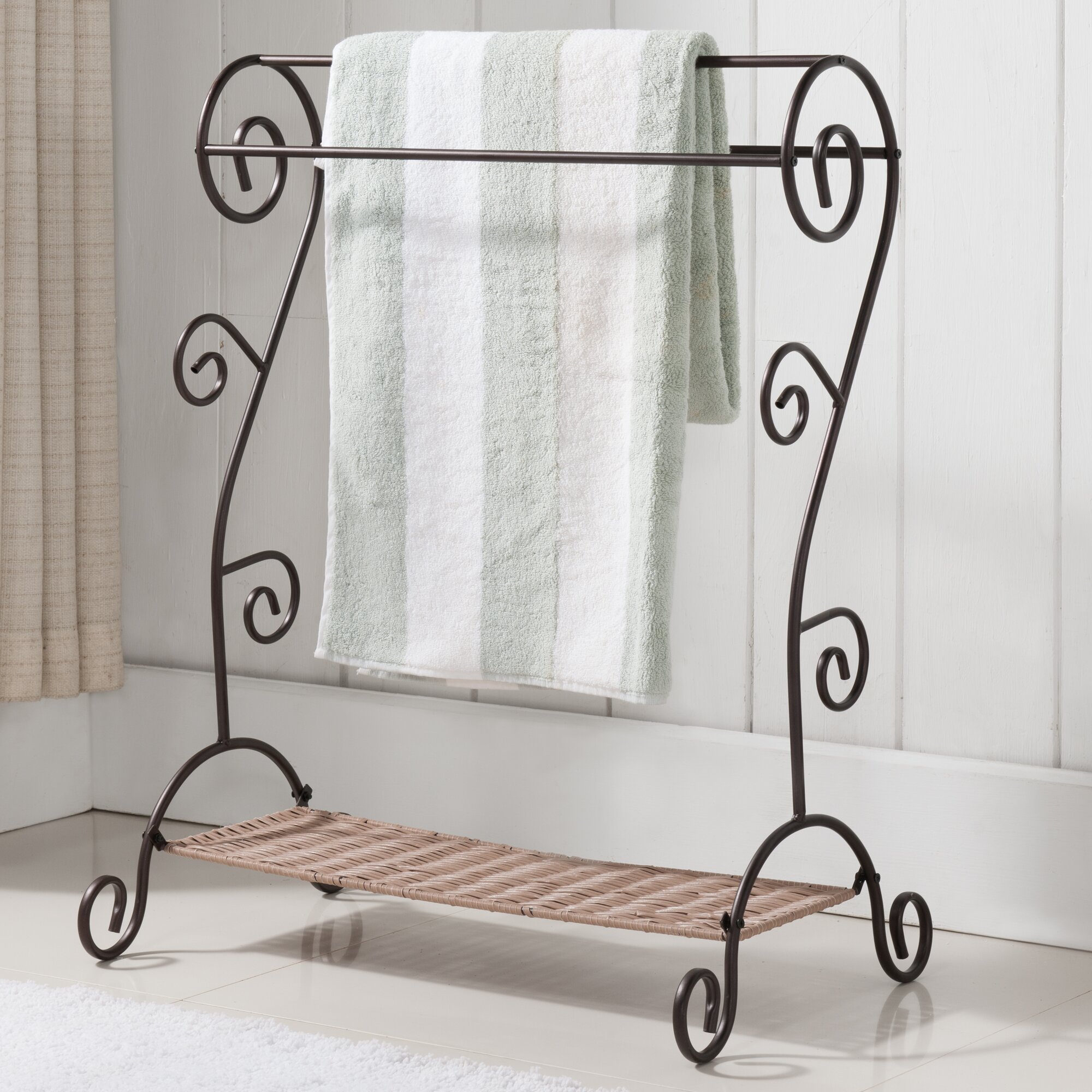 InRoom Designs Free Standing Towel Rack Reviews Wayfair   Free Standing Towel Rack 