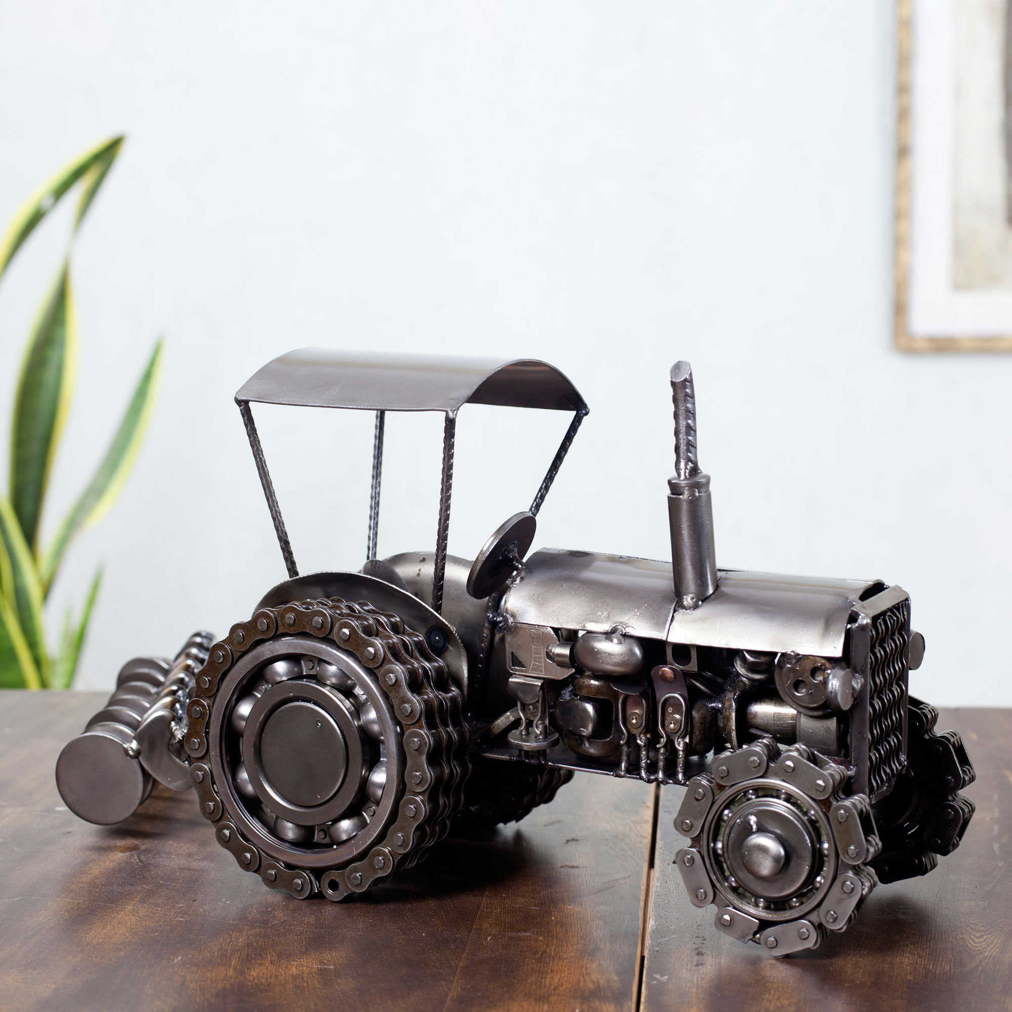 Novica Unique Recycled Metal Auto Parts Model Tractor Wayfair