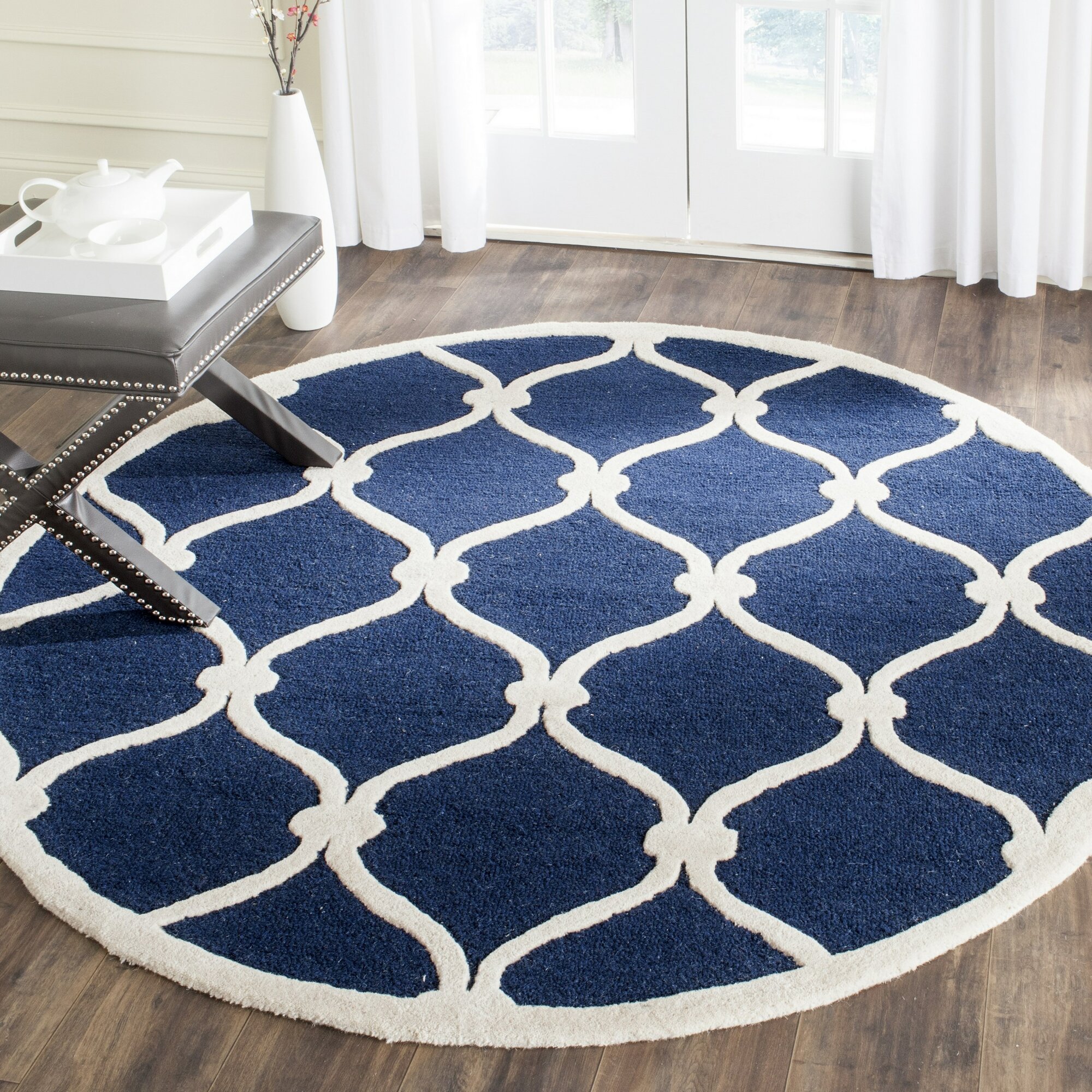 Breakwater Bay Aberdeen Navy And Ivory Area Rug And Reviews Wayfair 1165