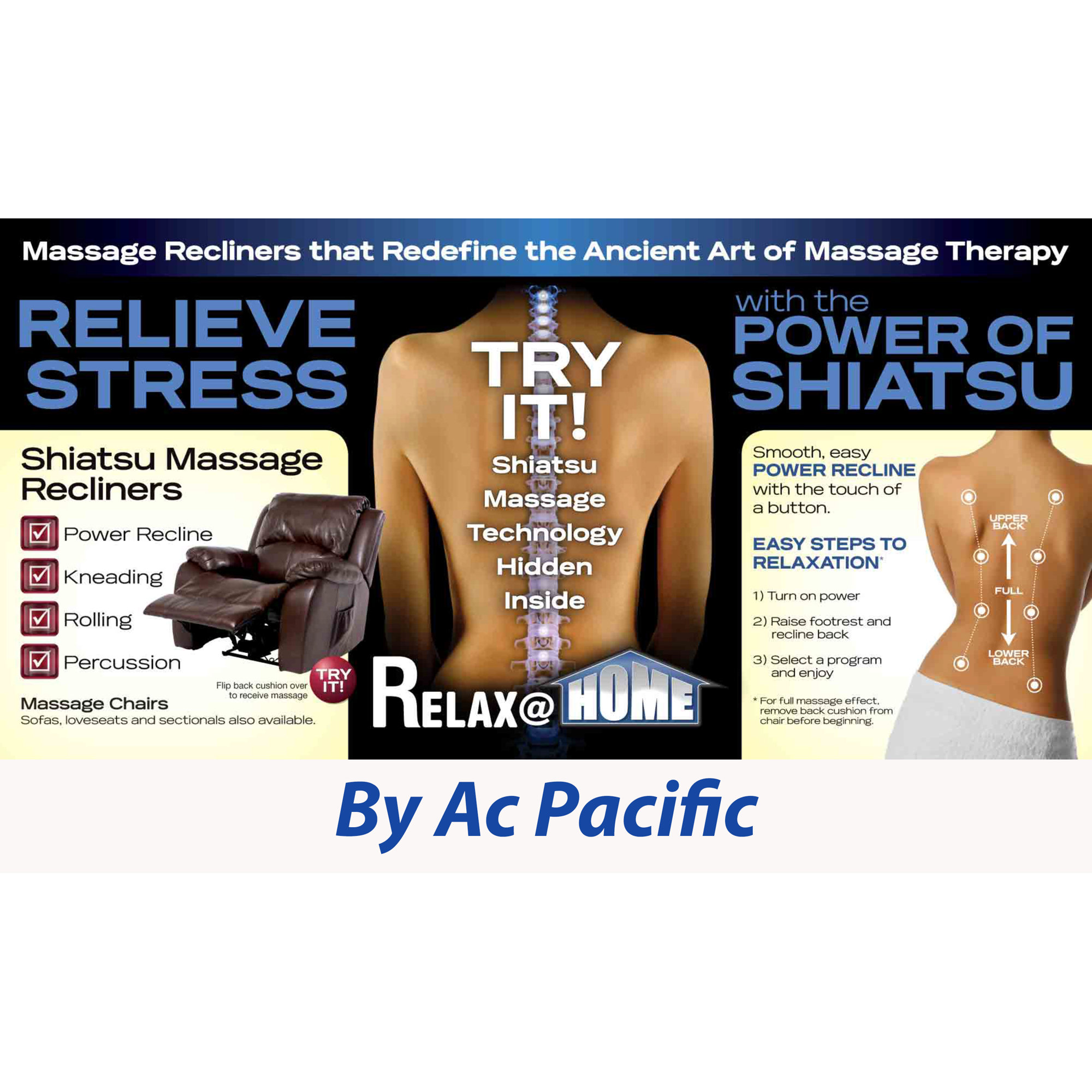 AC Pacific Reclining Massage Chair & Reviews Wayfair