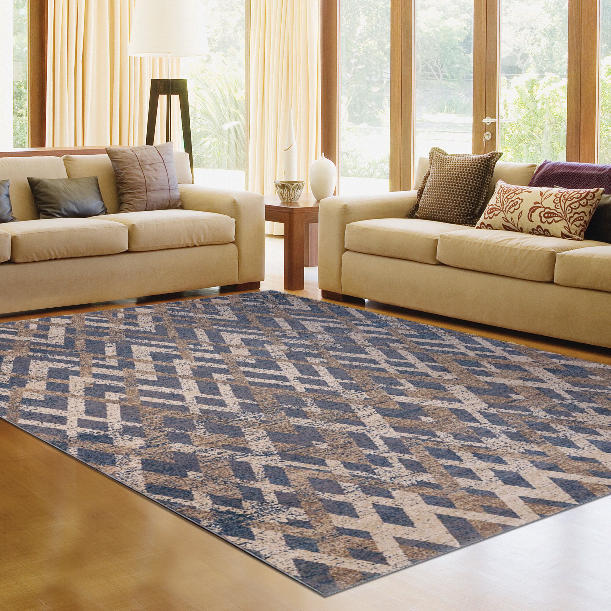 Broyhill® Chevron Steel Blue Area Rug & Reviews | Wayfair