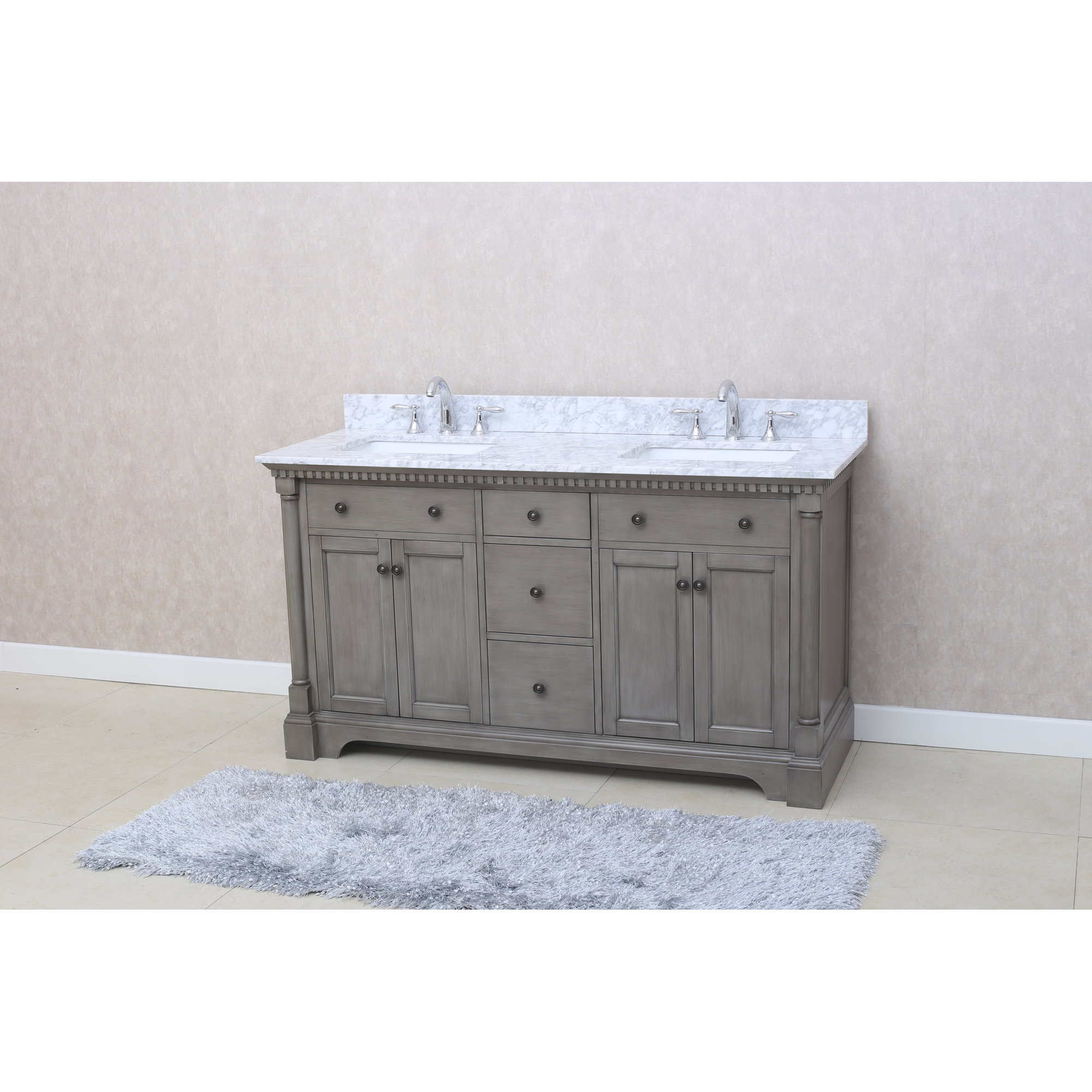 Ari Kitchen & Bath Stella 61" Double Bathroom Vanity Set & Reviews