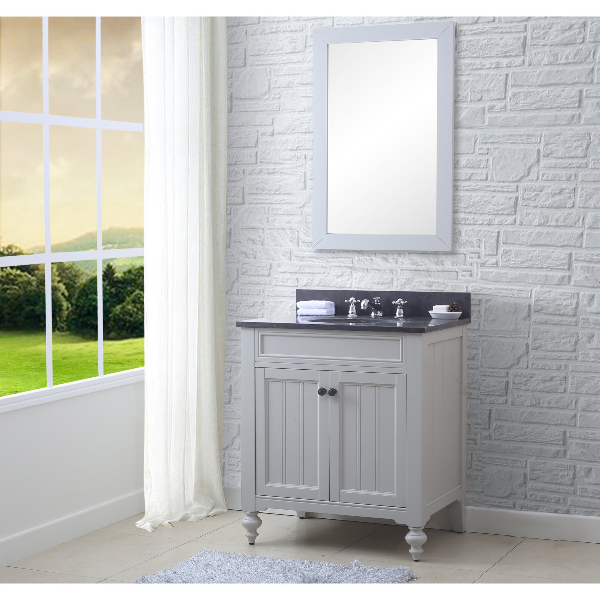 Latimer 30" Single Bathroom Vanity Set with Mirror and Faucet