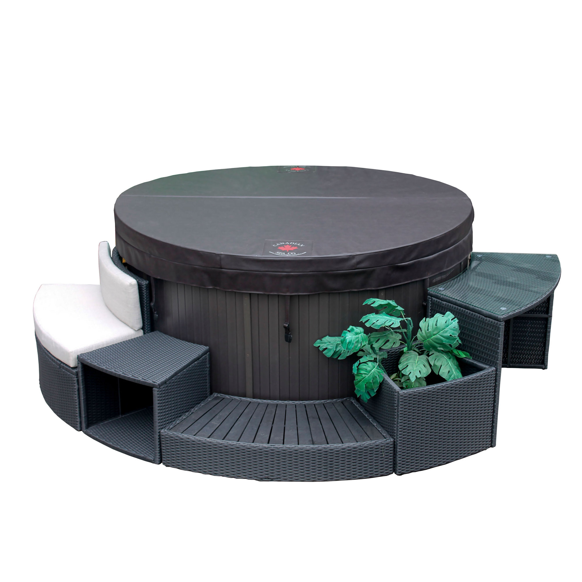 Canadian Spa Co Round Spa Surround Furniture 5 Piece Set & Reviews
