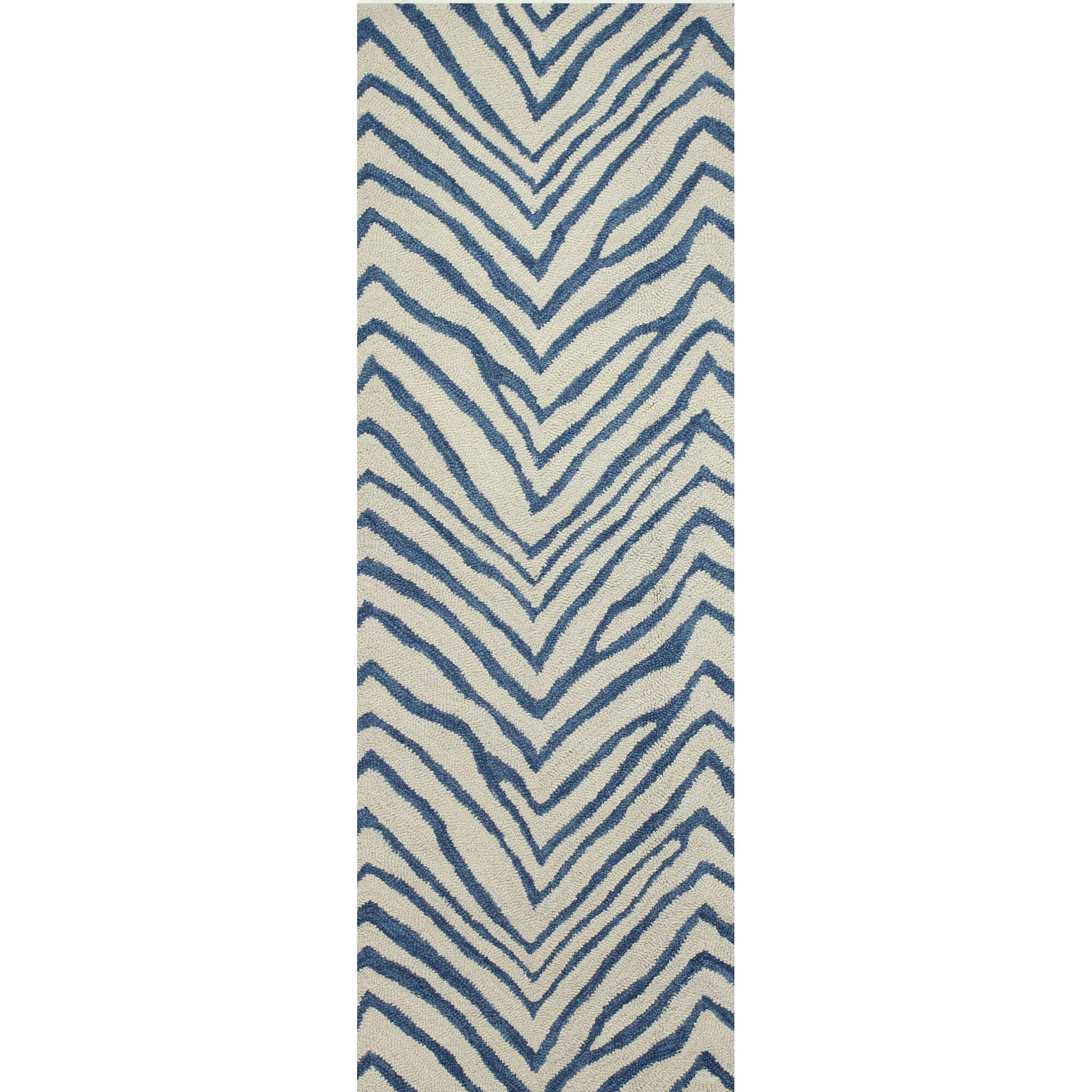 Brayden Studio Marasco Hand Tufted Ivory Blue Area Rug & Reviews