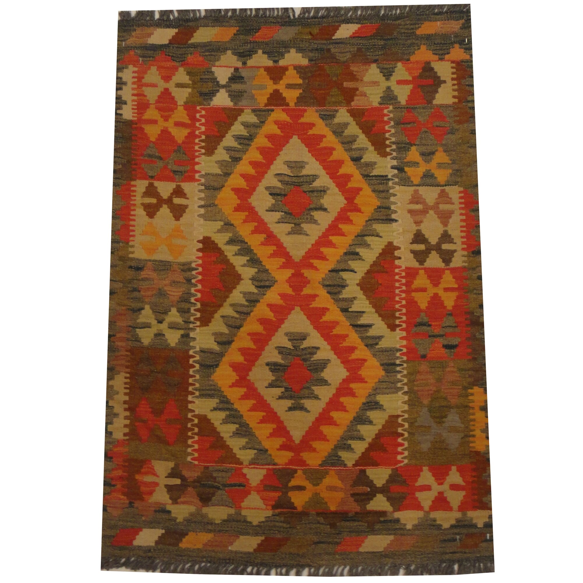 Hand Woven Red Brown Area Rug