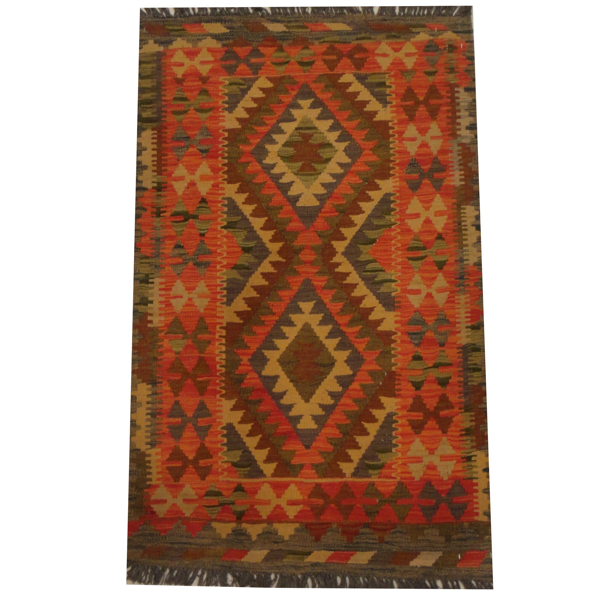 Hand Woven Red Brown Area Rug