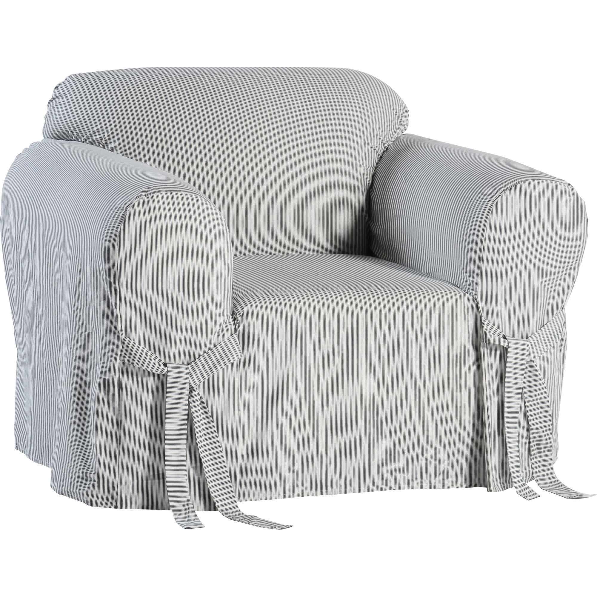 Classic Slipcovers Stripe Twill Armchair Slipcover & Reviews Wayfair